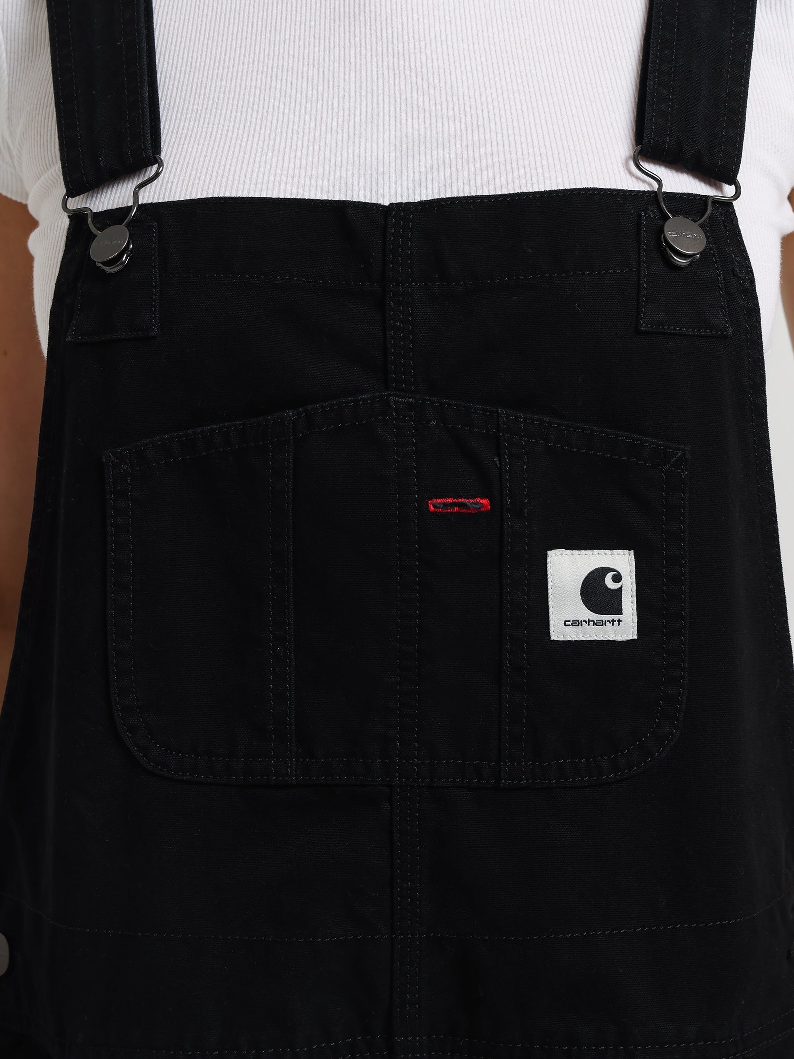 Bib Straight-Leg Overalls in Black