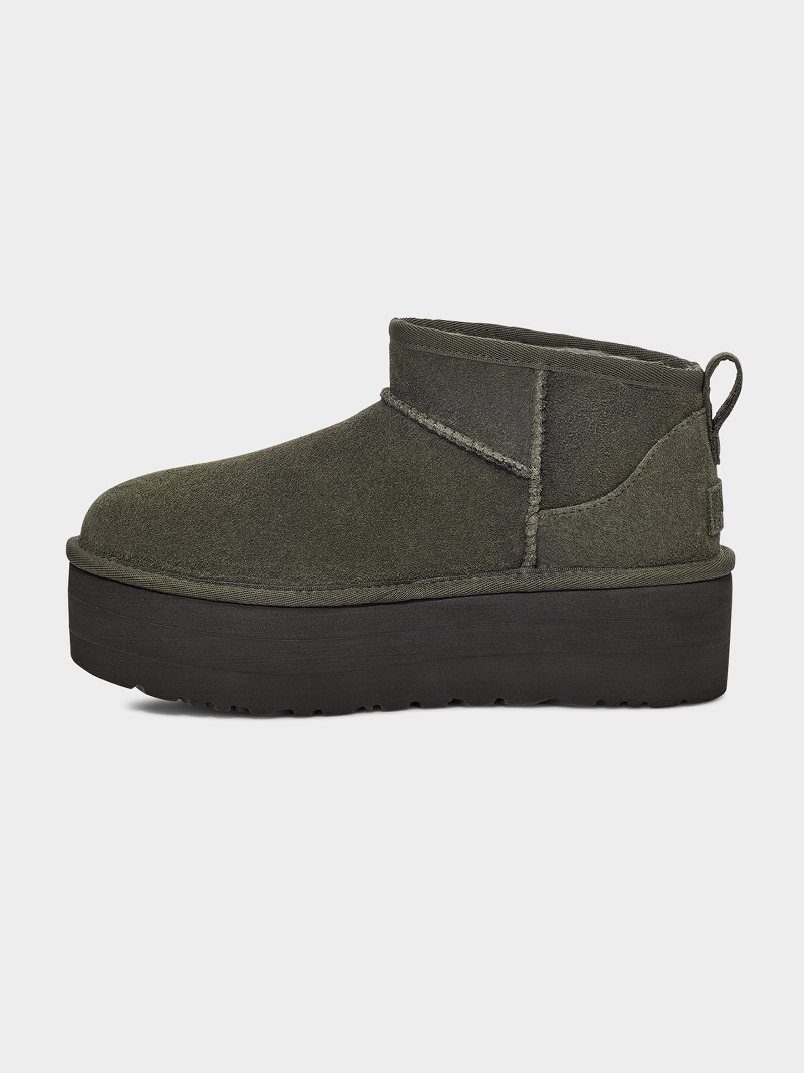 Womens Classic Ultra Mini Platform Boots in Dark Green