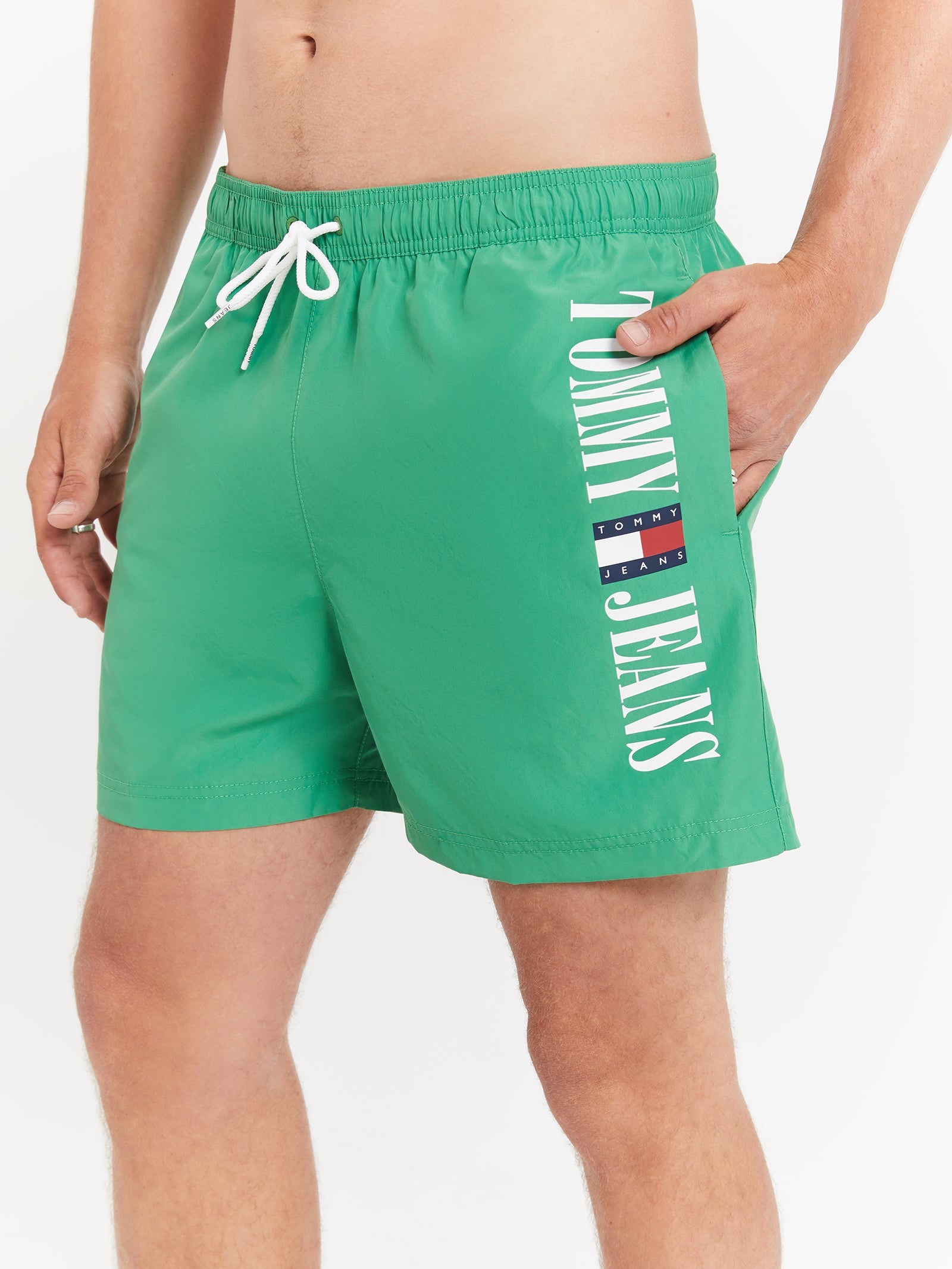 Archive Drawstring Mid Shorts in Coastal Green