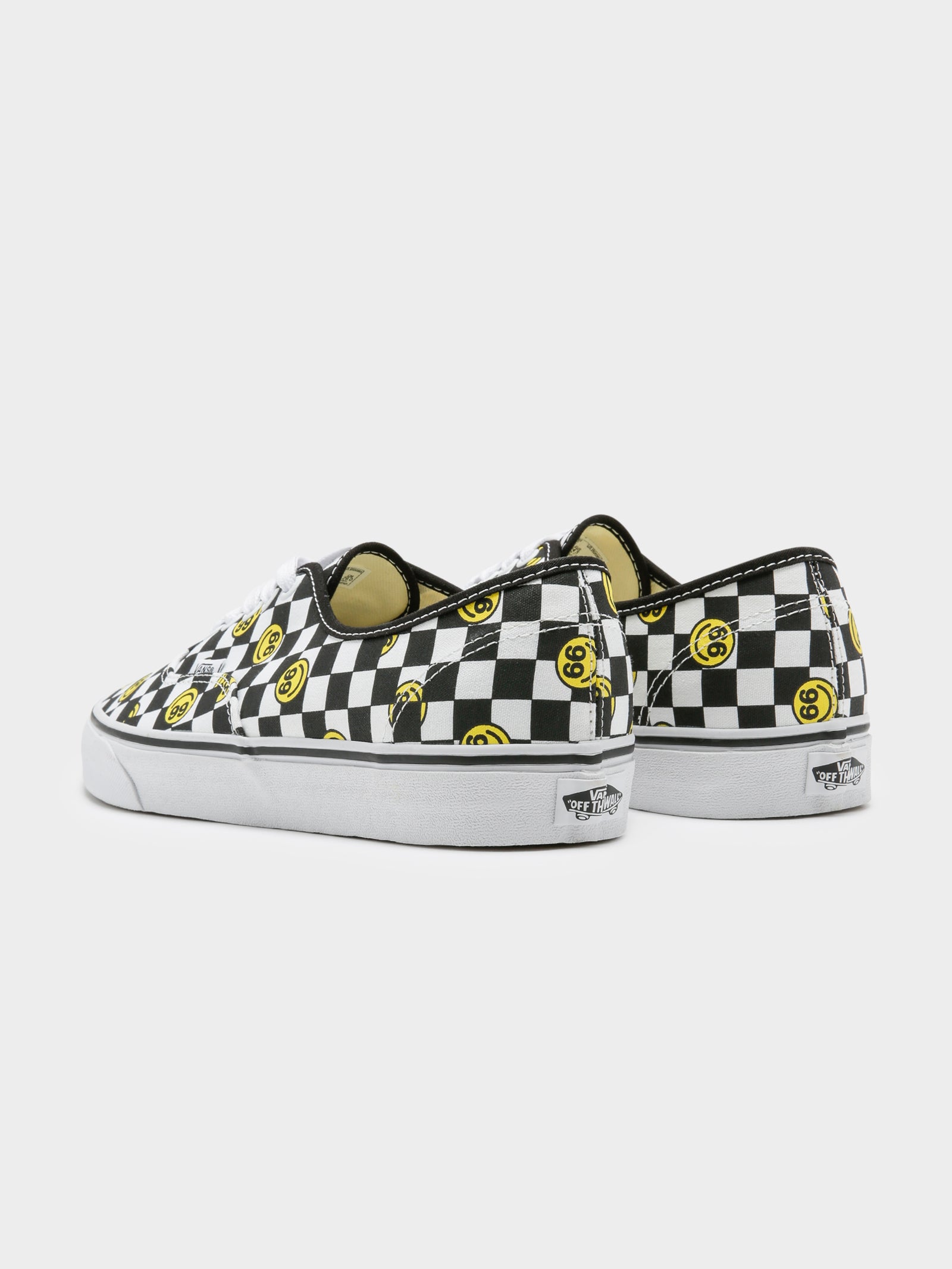 Unisex Authentic Smiley Sneakers in Black & White