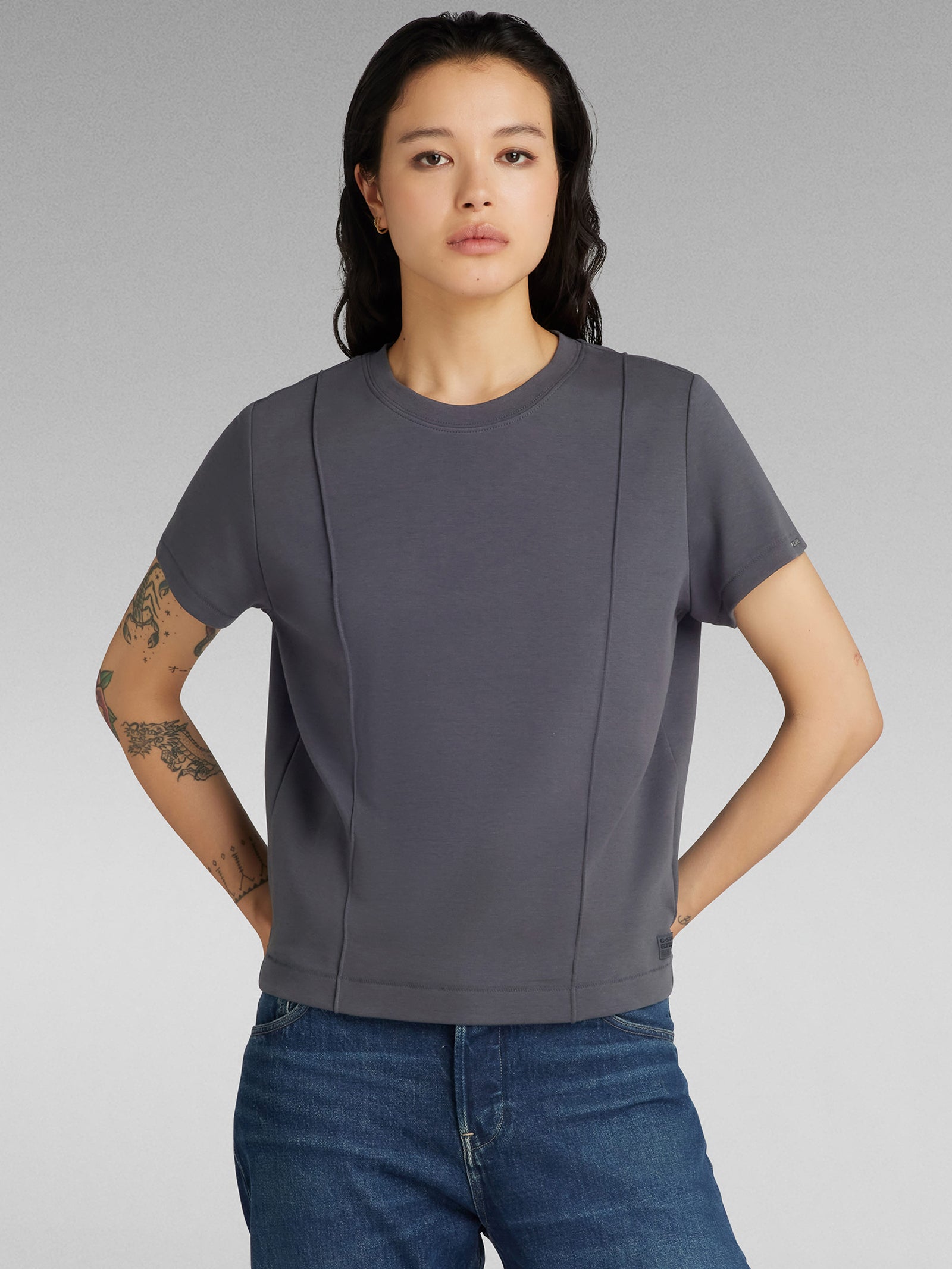 Pintucked Tapered T-Shirt