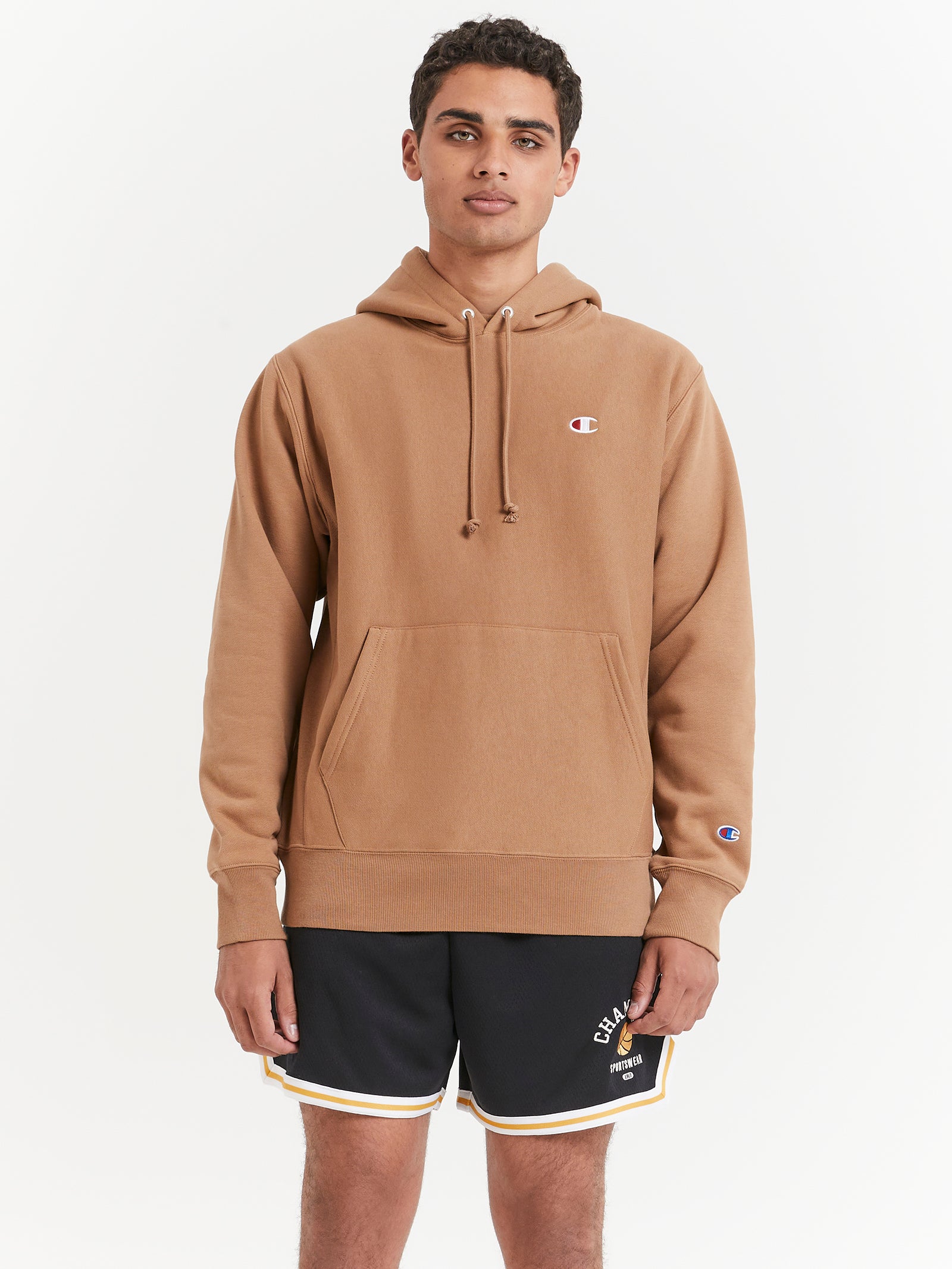 Reverse Weave C Logo Hoodie in Contour Blush