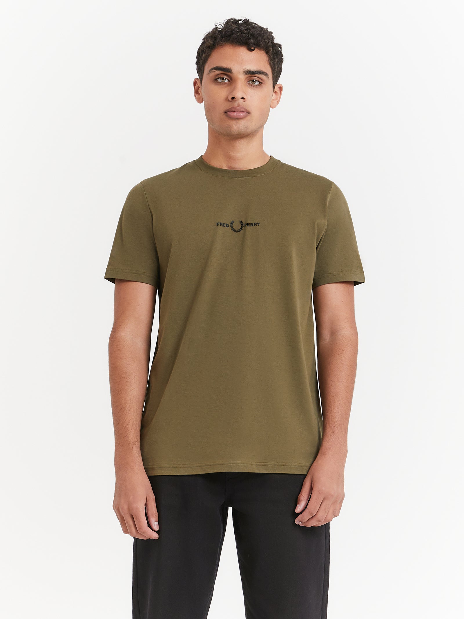 Embroidered T-Shirt in Field Green