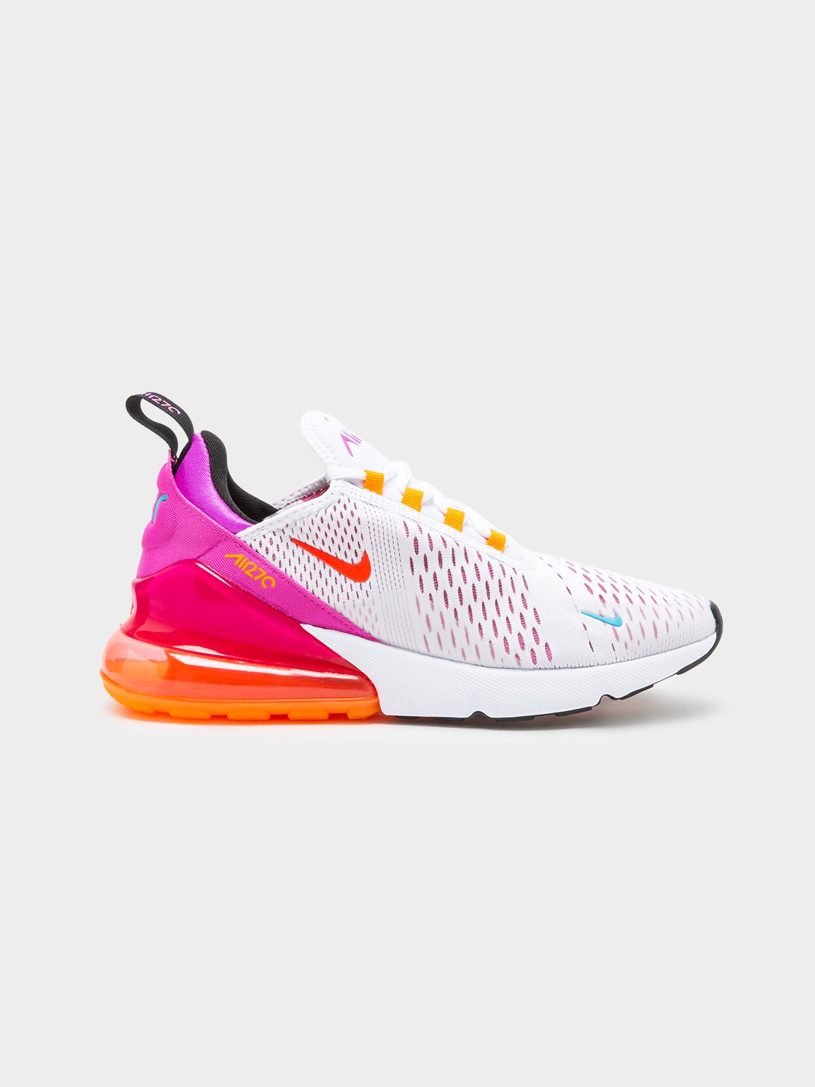 Womens Air Max 270 Sneakers in White & Pink