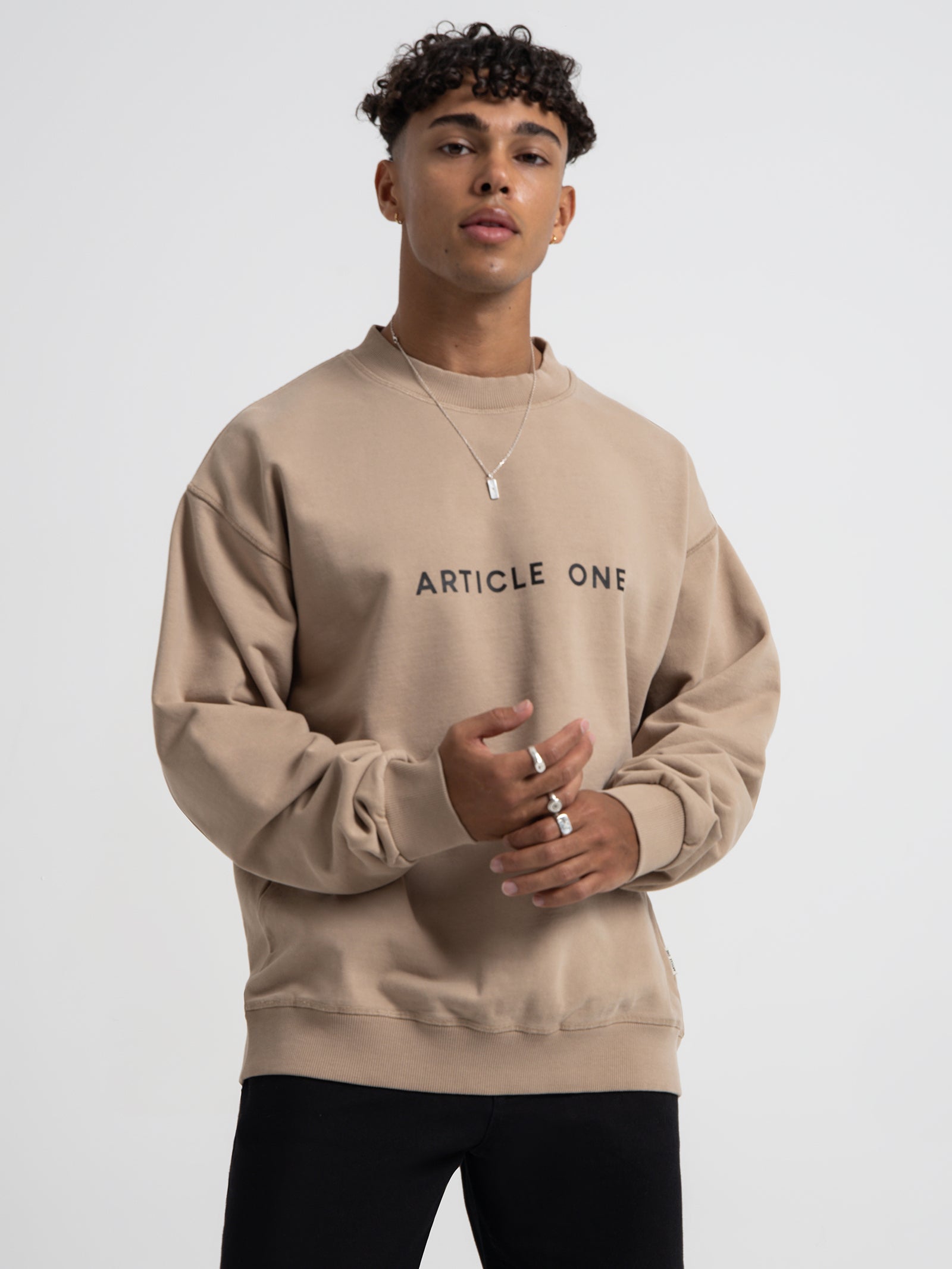 Classic Logo Sweater in Washed Stone