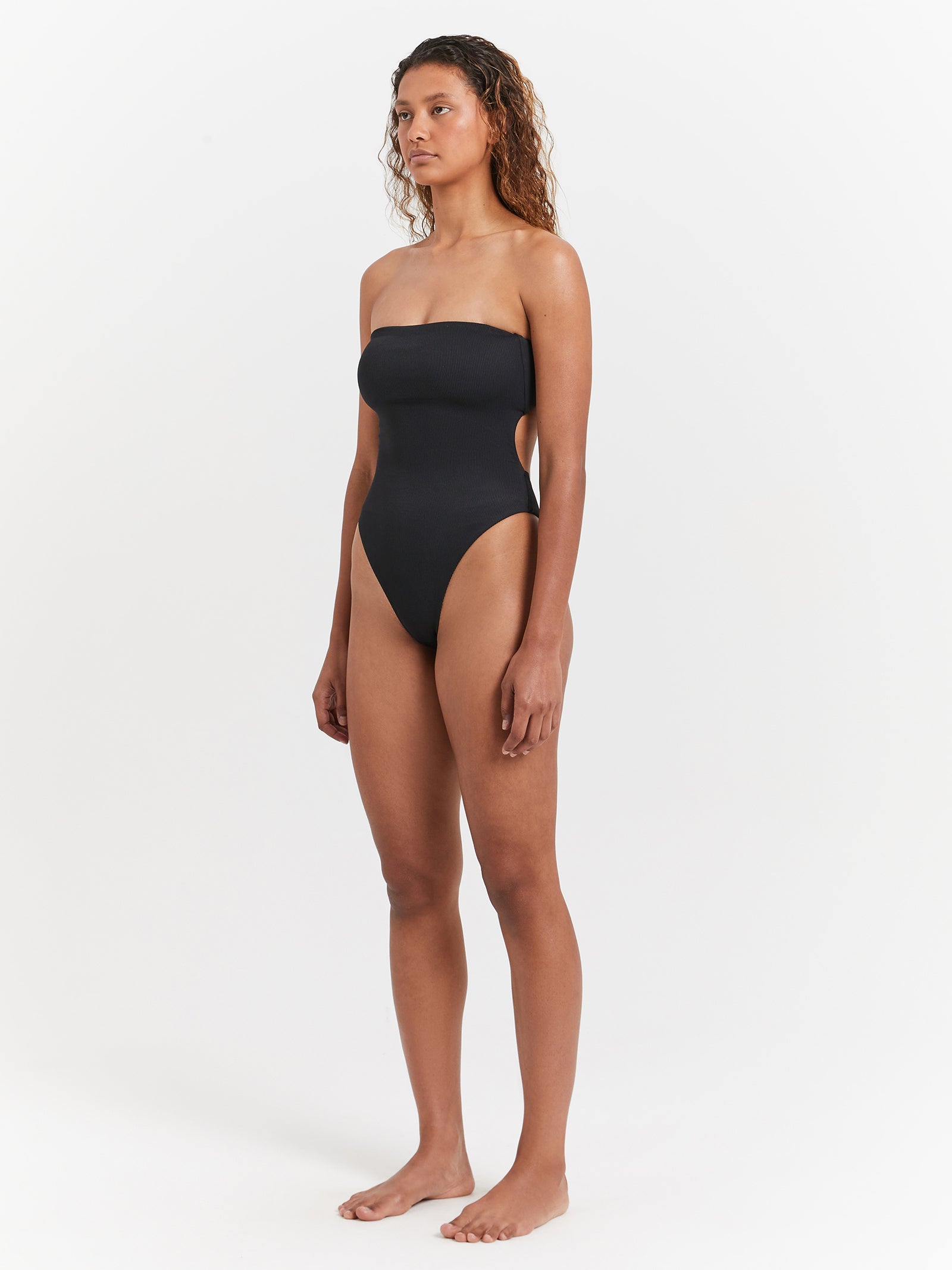 High Cut One Piece in Black