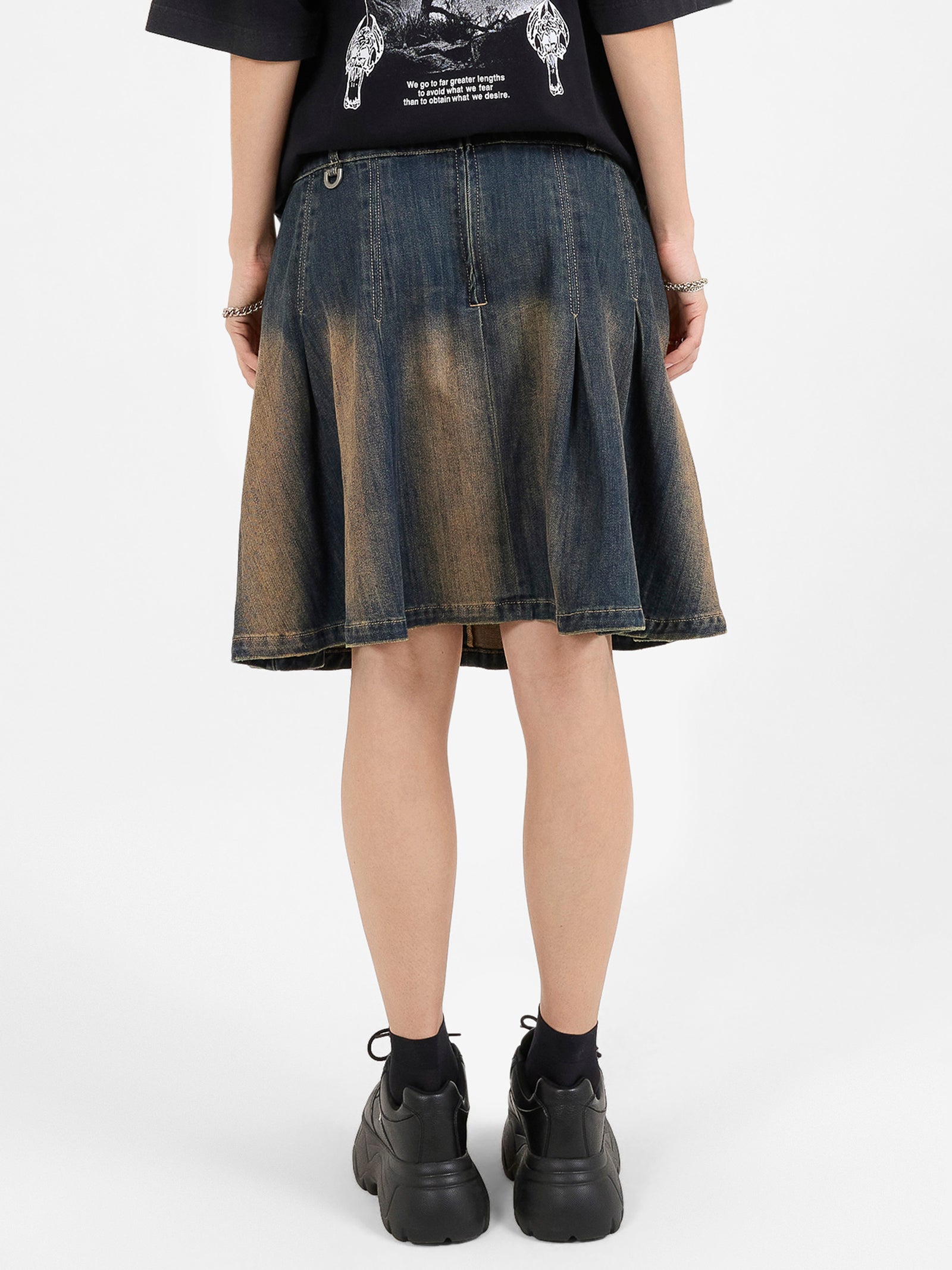 Tragic Pleated Denim Skirt