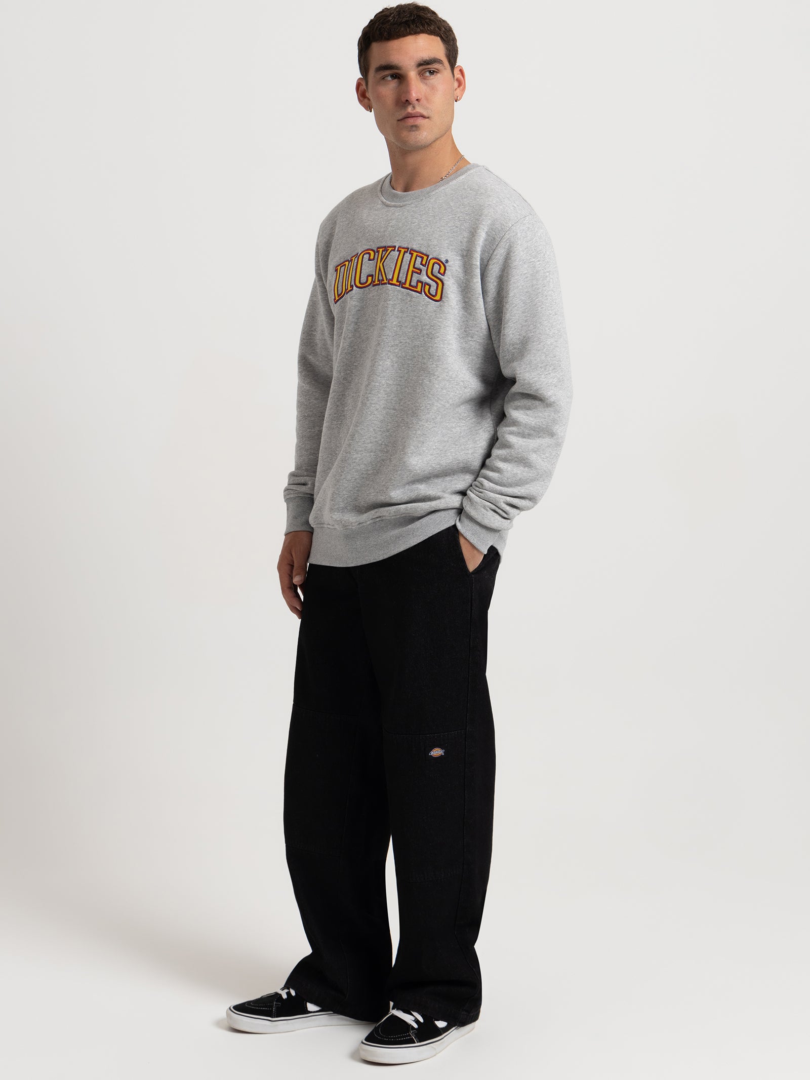 Collegiate Tri-Colour Fleece in Grey Marle