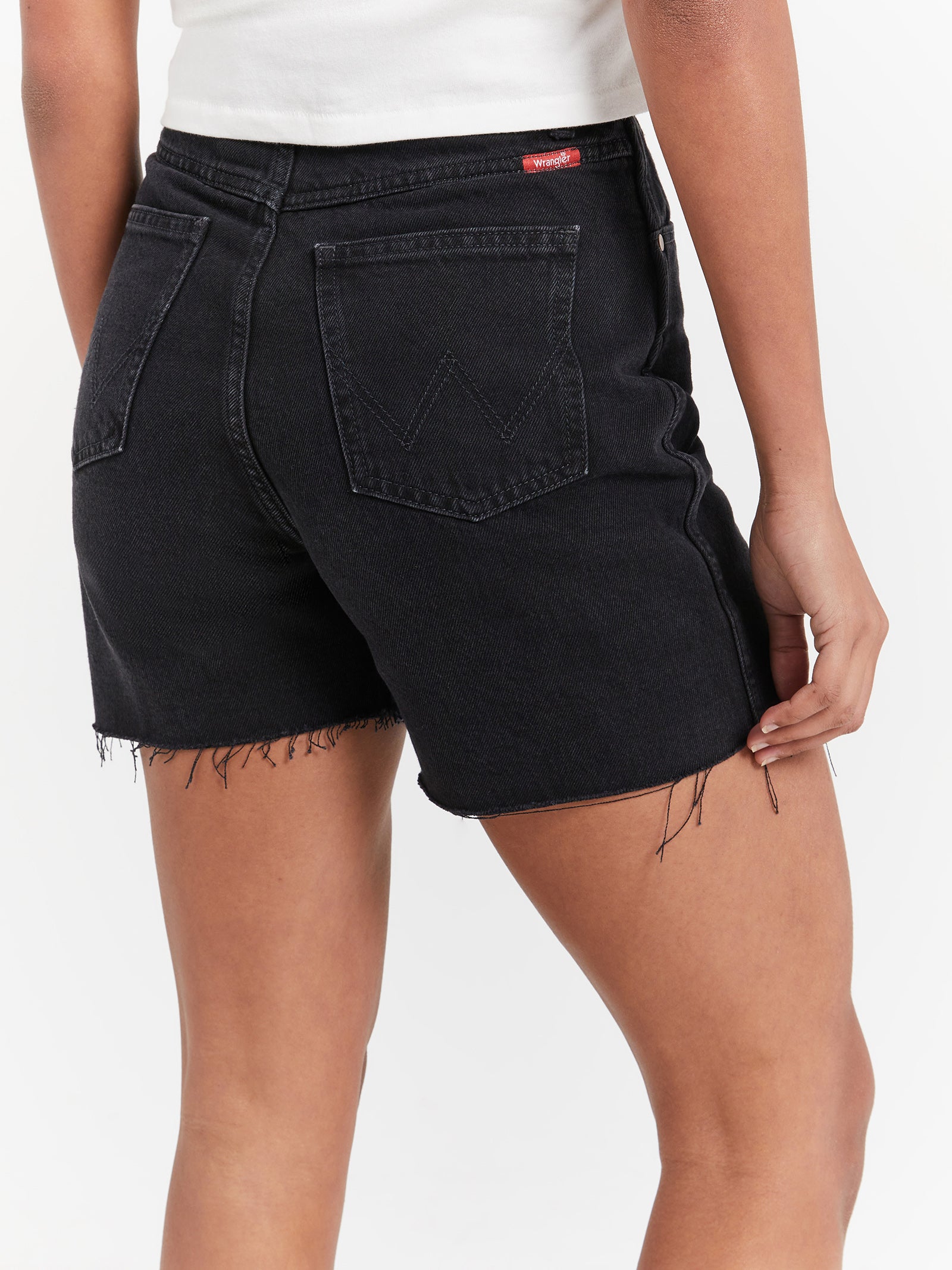 Claudia Straight Shorts in Garage Black