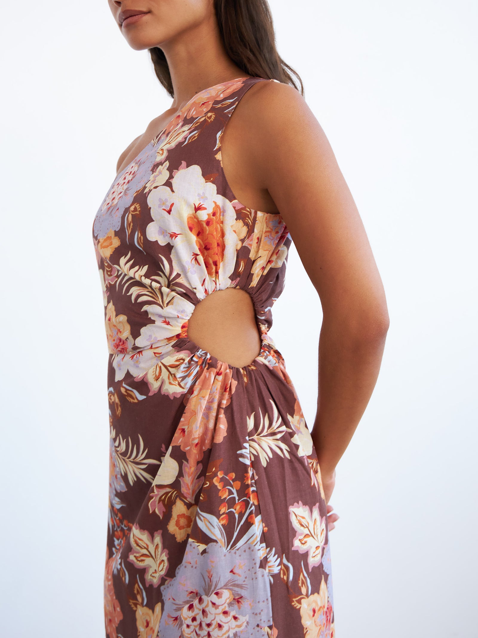 Amber Midi Dress In Peony Floral