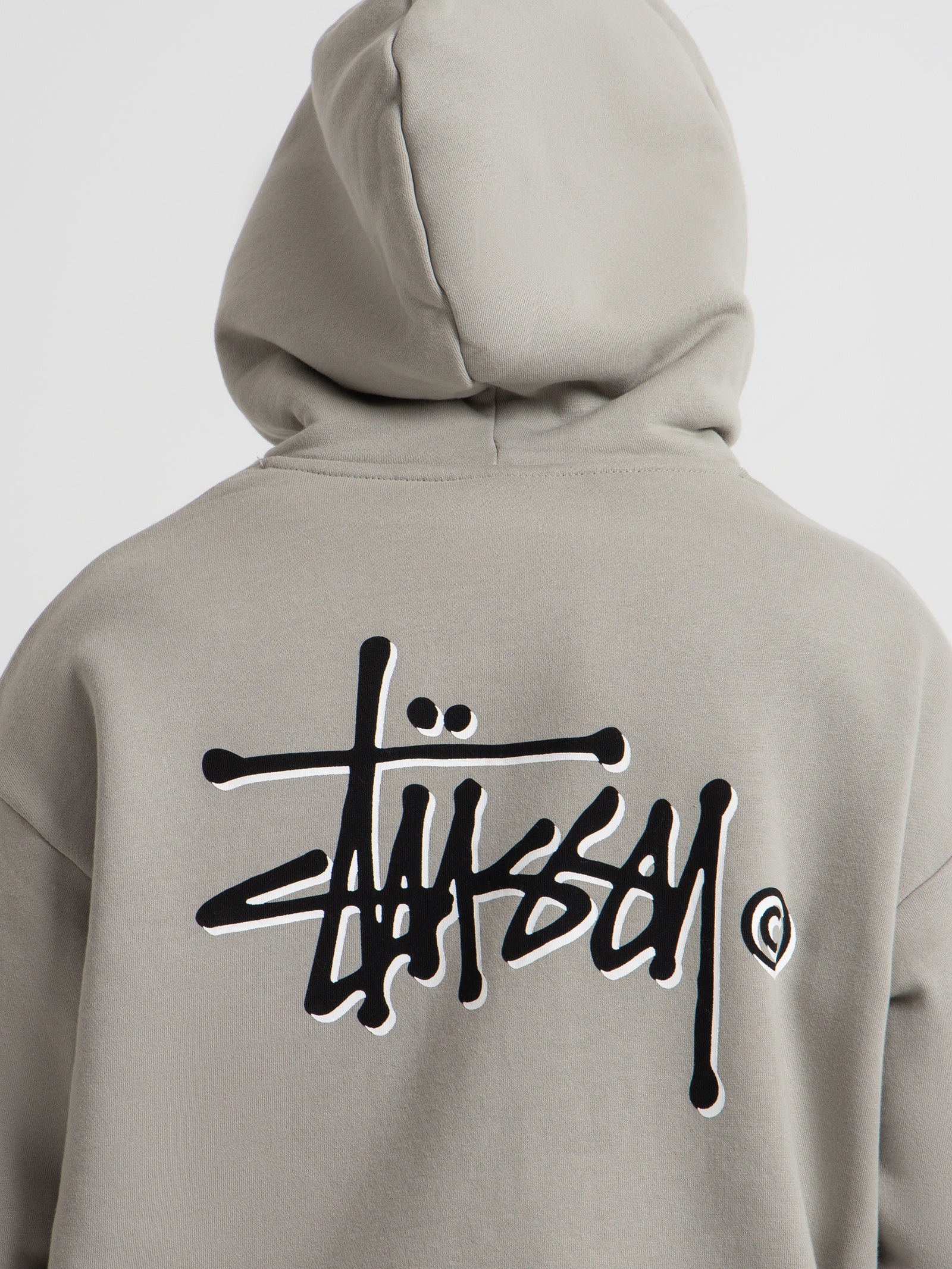 Shadow Graffiti Hoodie in Stone Grey