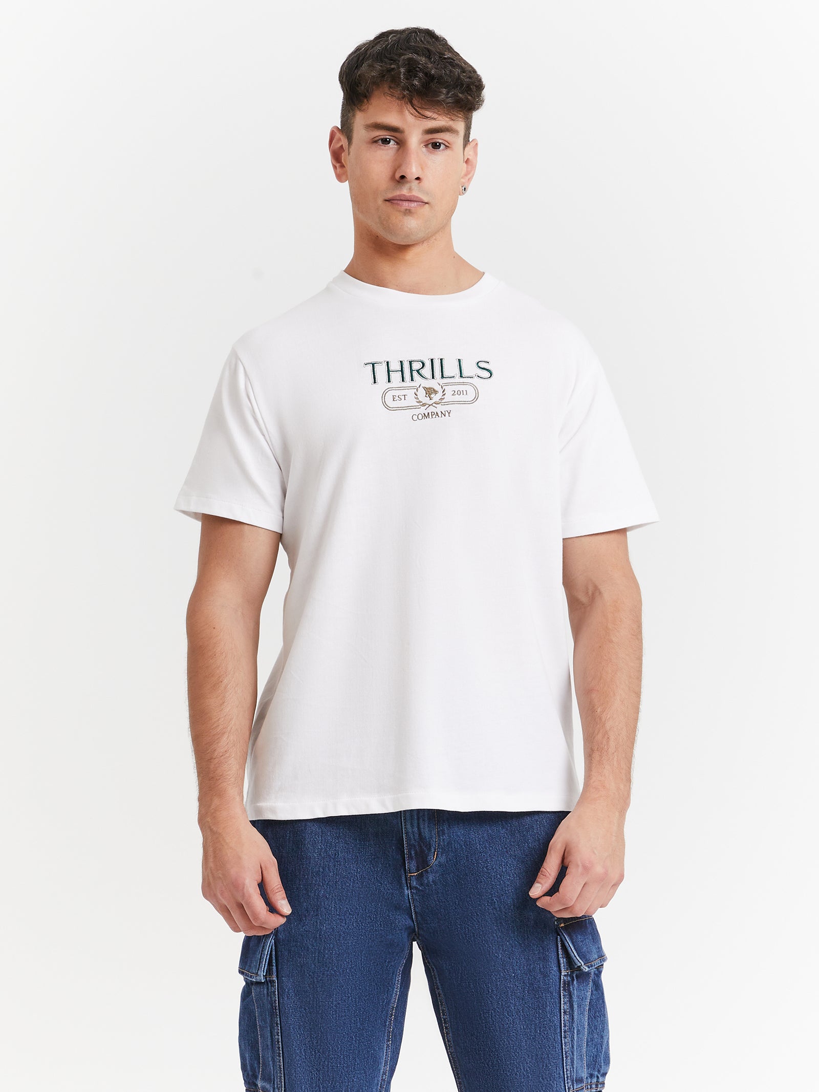 Bad Habits Club Merch Fit T-Shirt in White