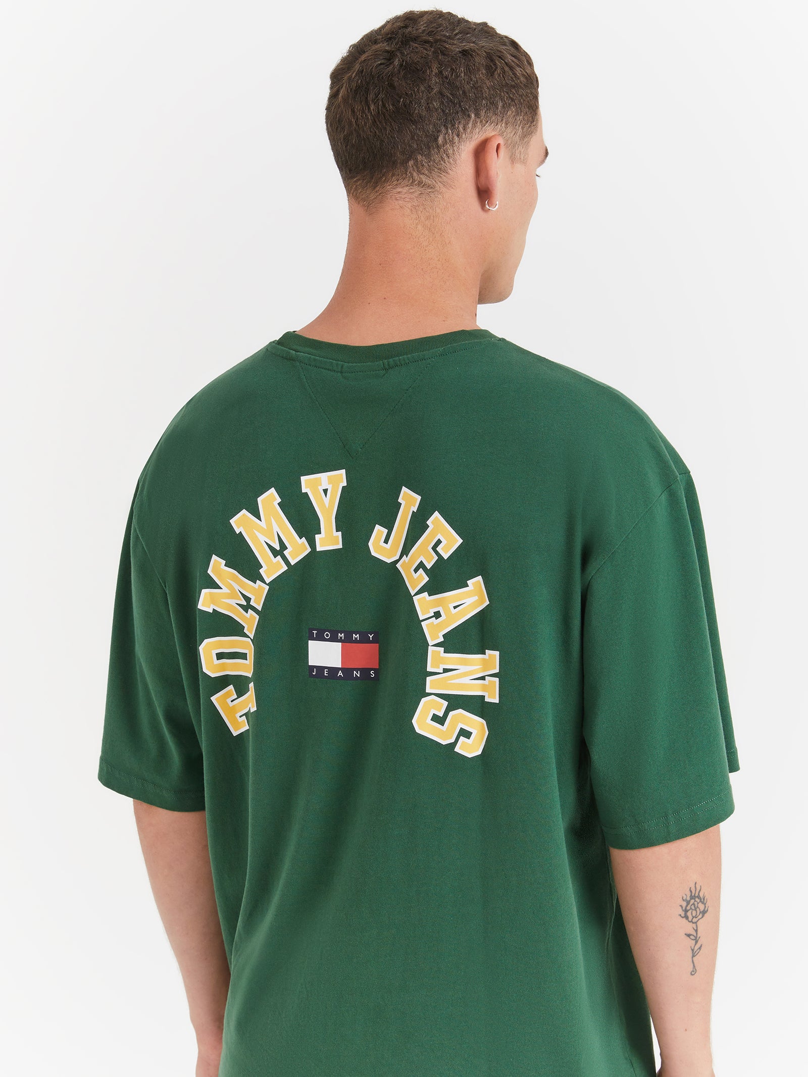 Plus Skate Curved College T-Shirt in Collegiate Green