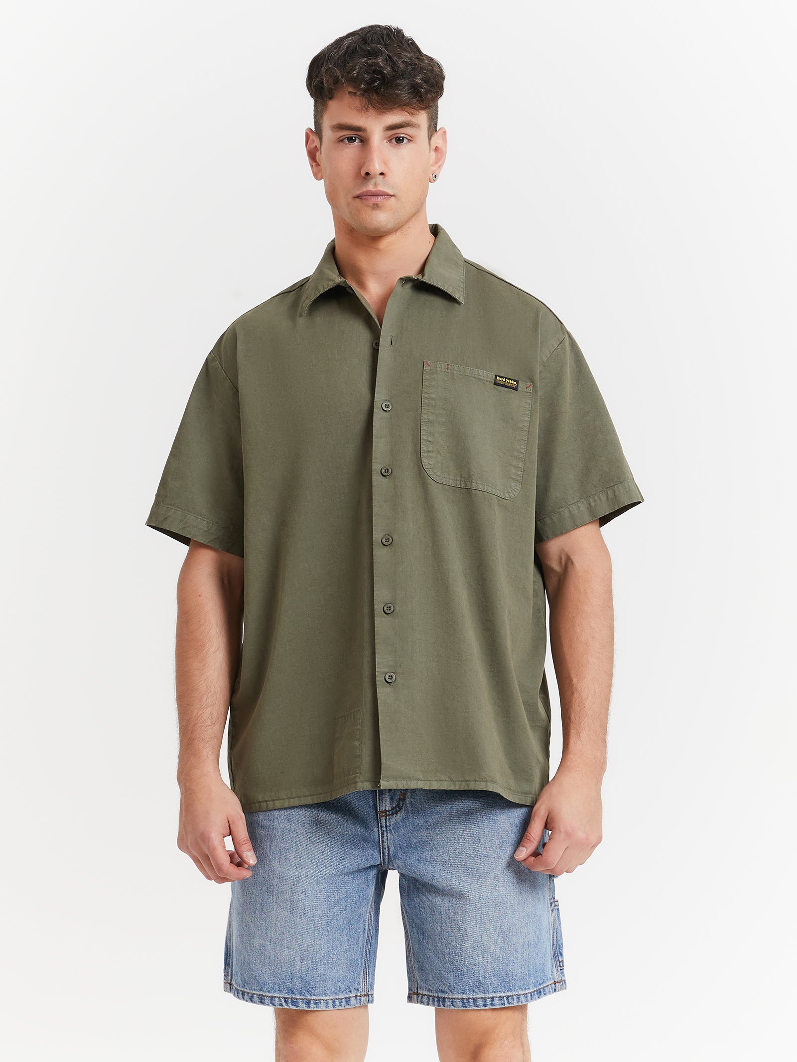 Hard Yakka Short Sleeve Shirt in Army Green