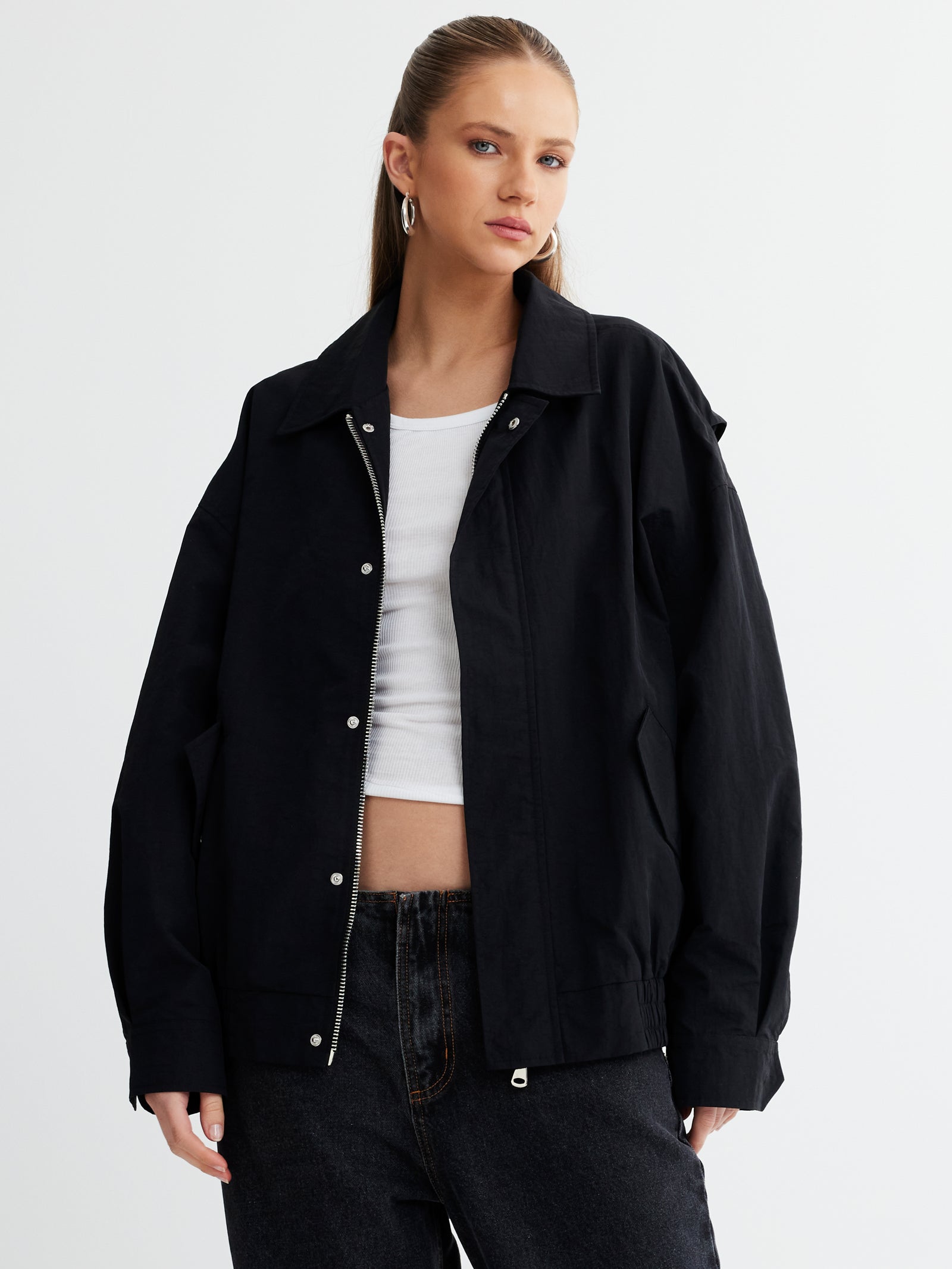 Kenny Bomber Jacket in Onyx Black