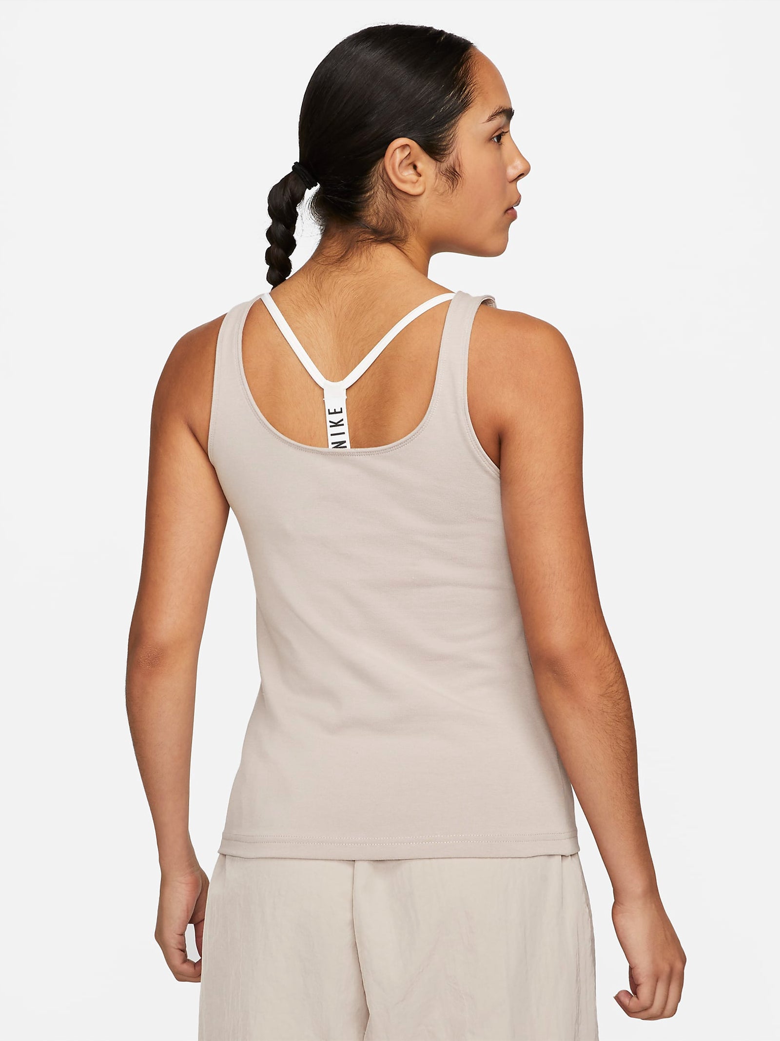 Sportswear Essential Cami Tank in Diffused Taupe & White