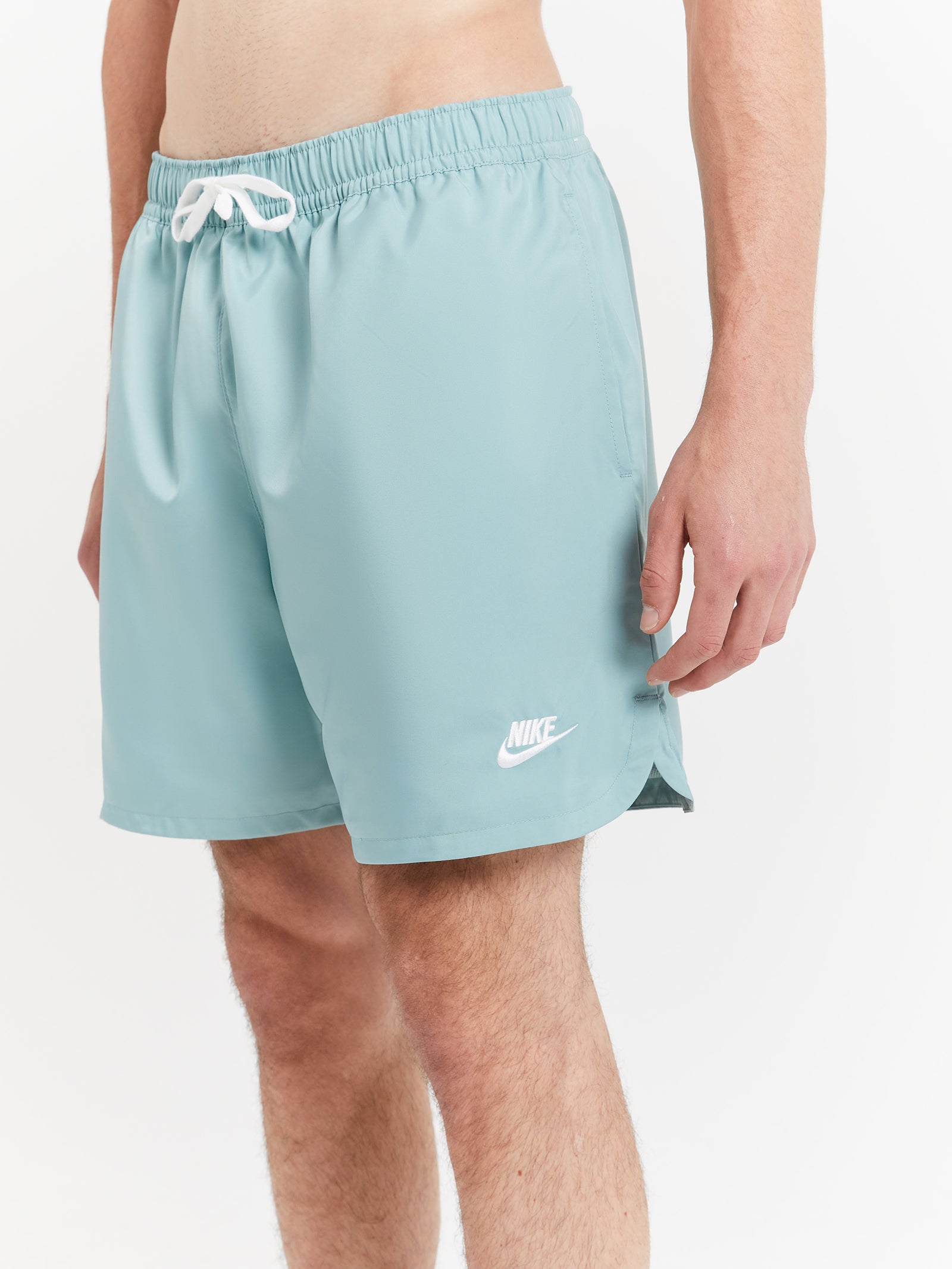 Club Woven Lined Flow Shorts in Mineral & White