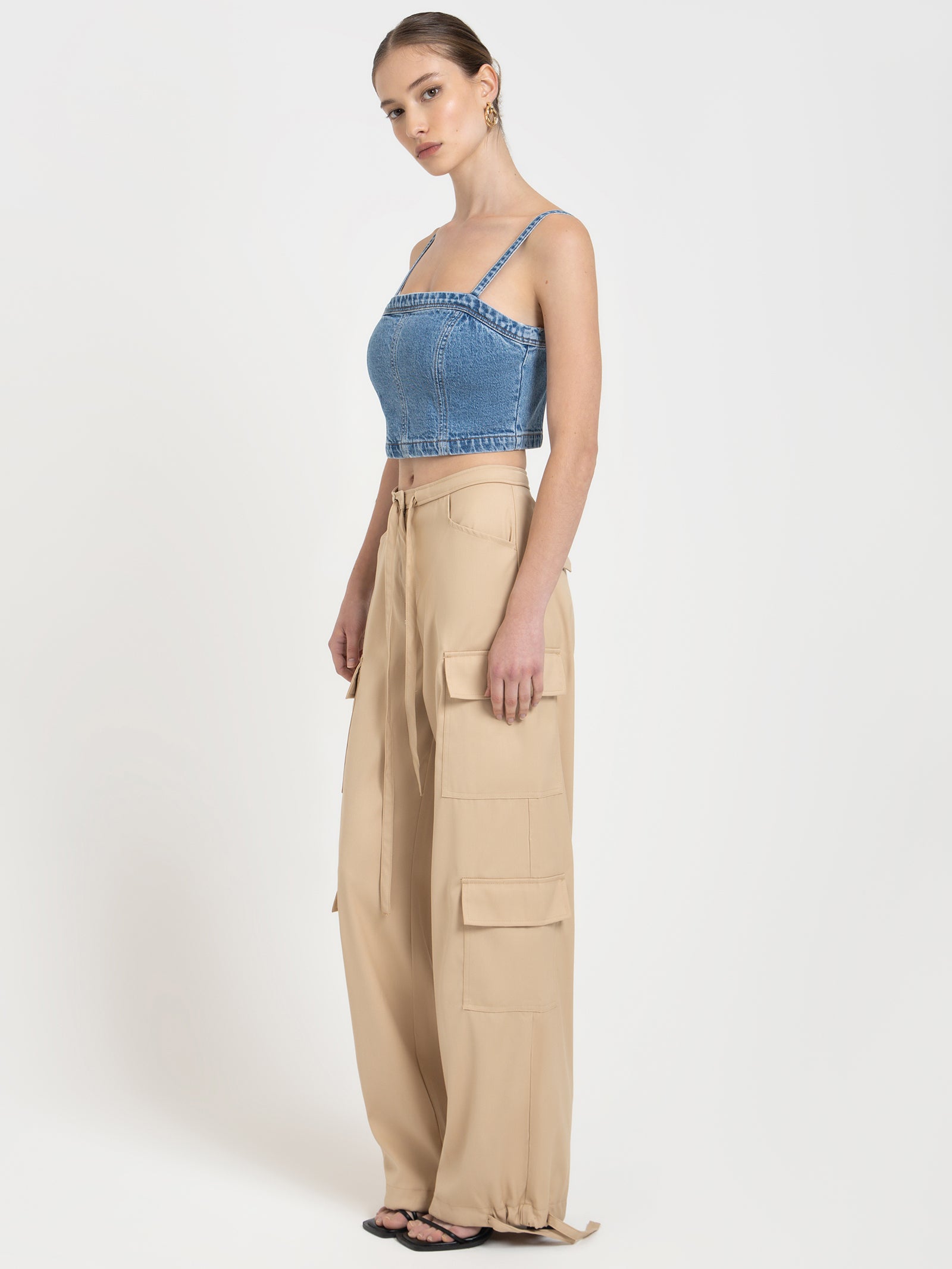 Charlie Cargo Pants in Beige