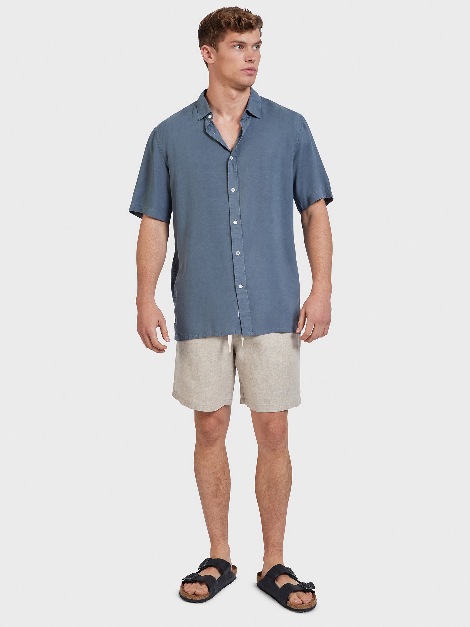 Stevens Short Sleeve Shirt in Harbour Blue