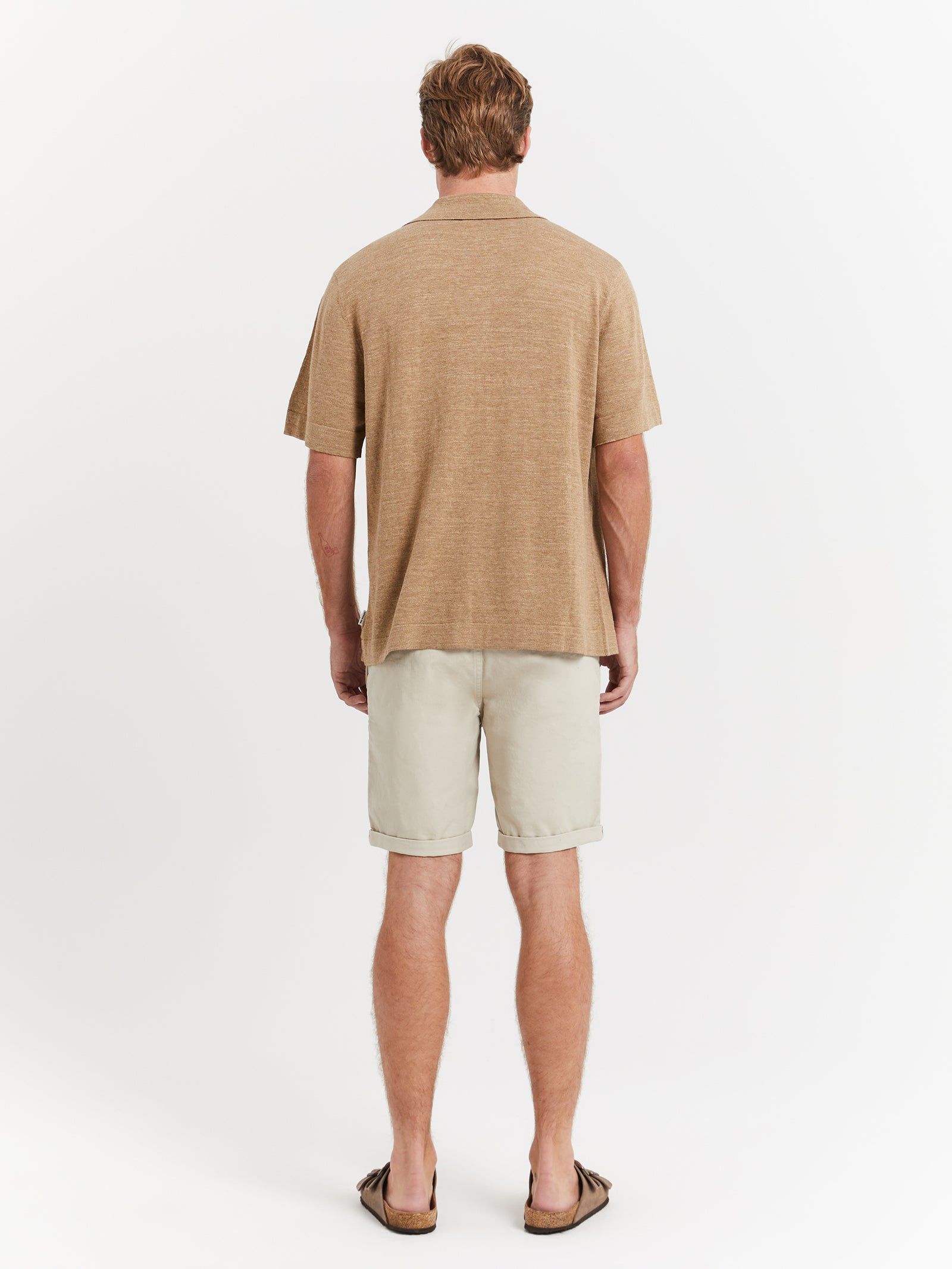 Ennis Knit Shirt in Macadamia