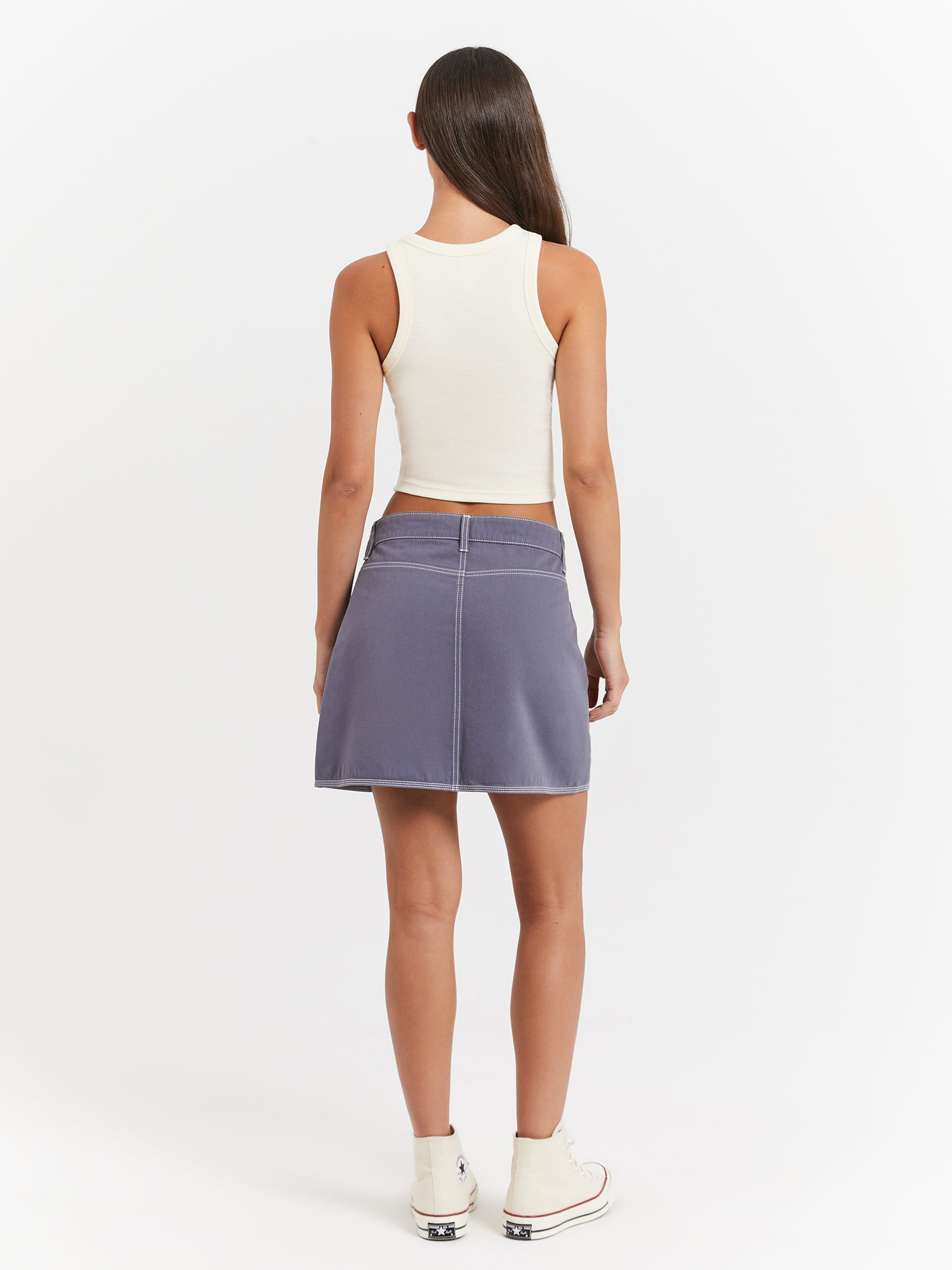 Lenny Wrap Mini Skirt in Ash