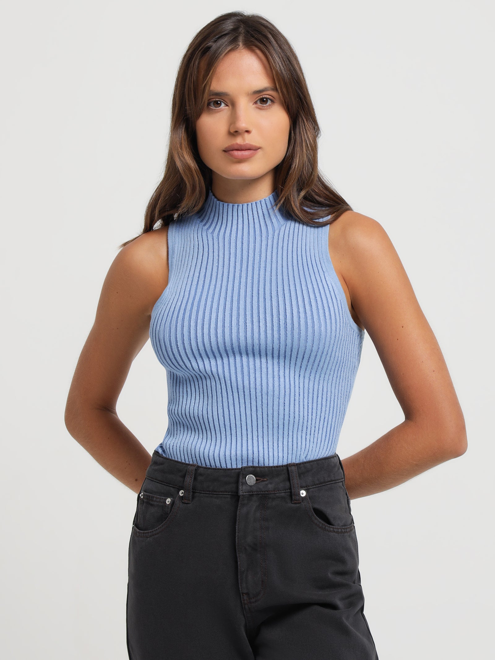 Onda Knit Tank in Azure