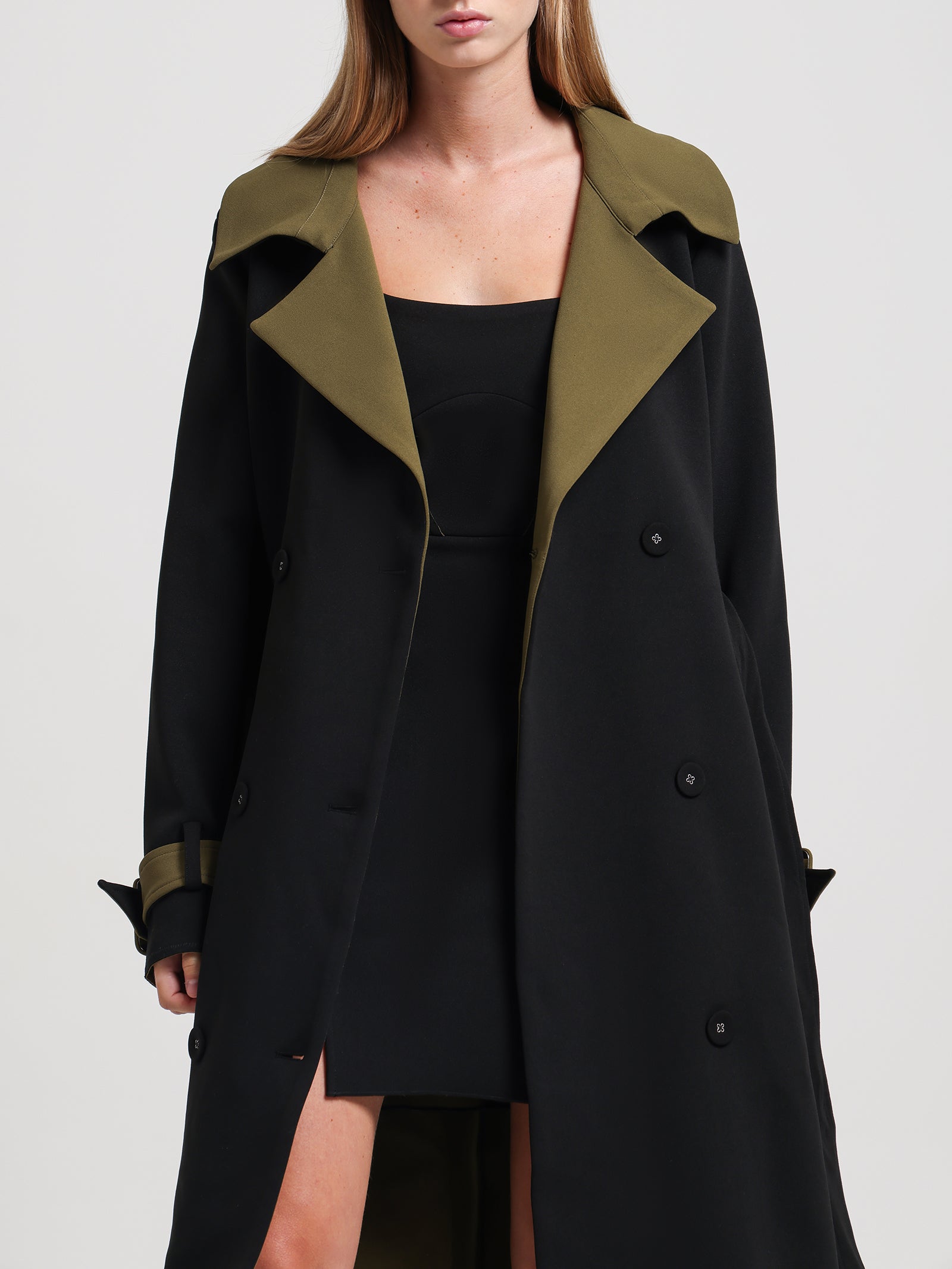 Danoi Trenchcoat Black & Khaki