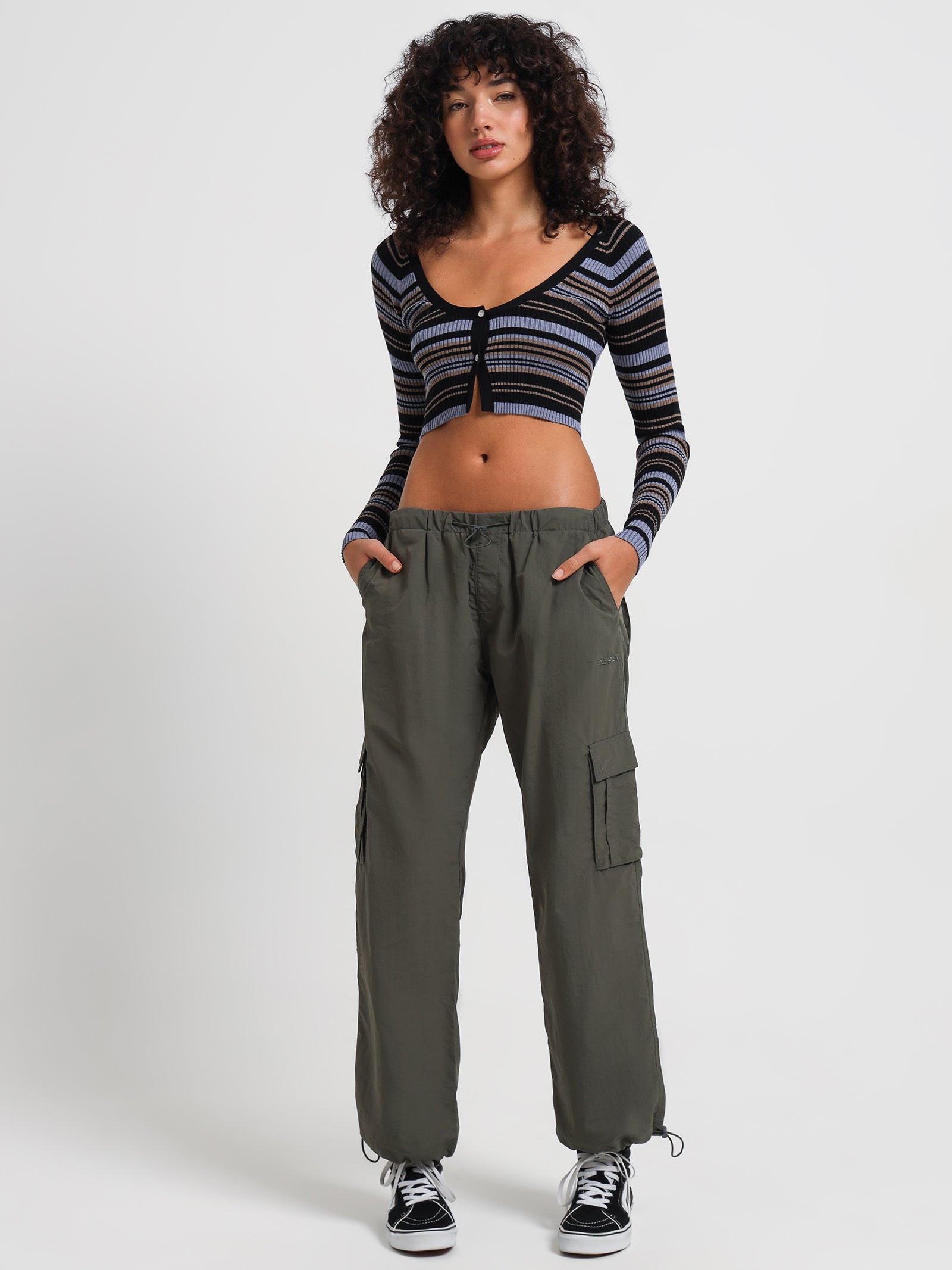 Striped Crop Knit in Black