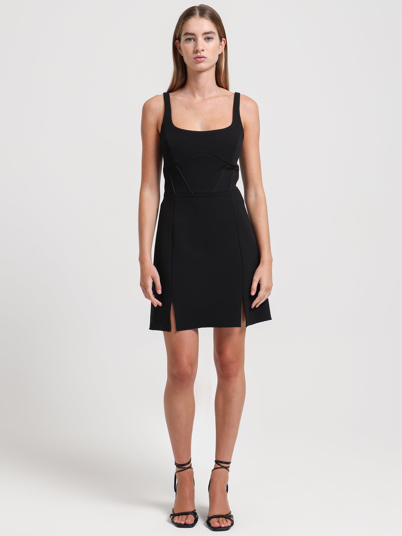 Iesha Bonded Mini Dress in Black