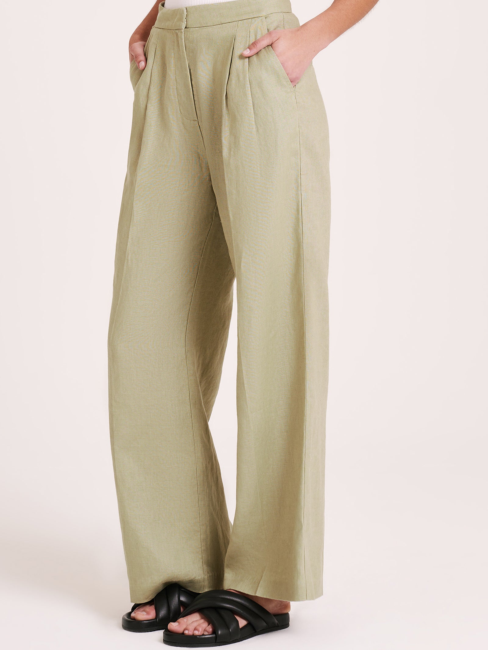 Thilda Linen Pants in Sage