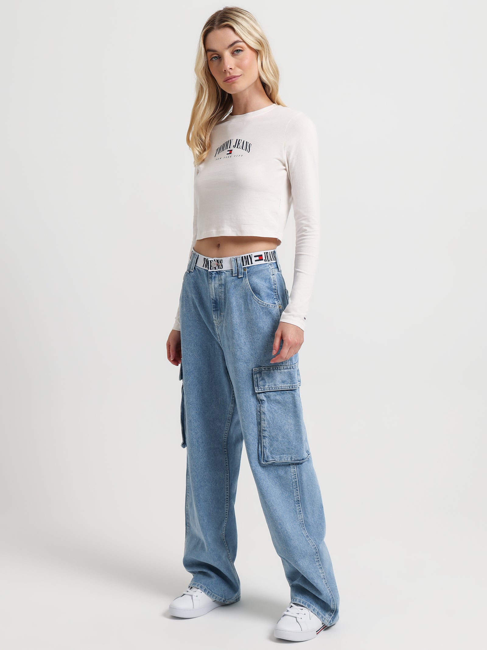 Archive Low Rise Baggy Cargo Jeans in Denim Light