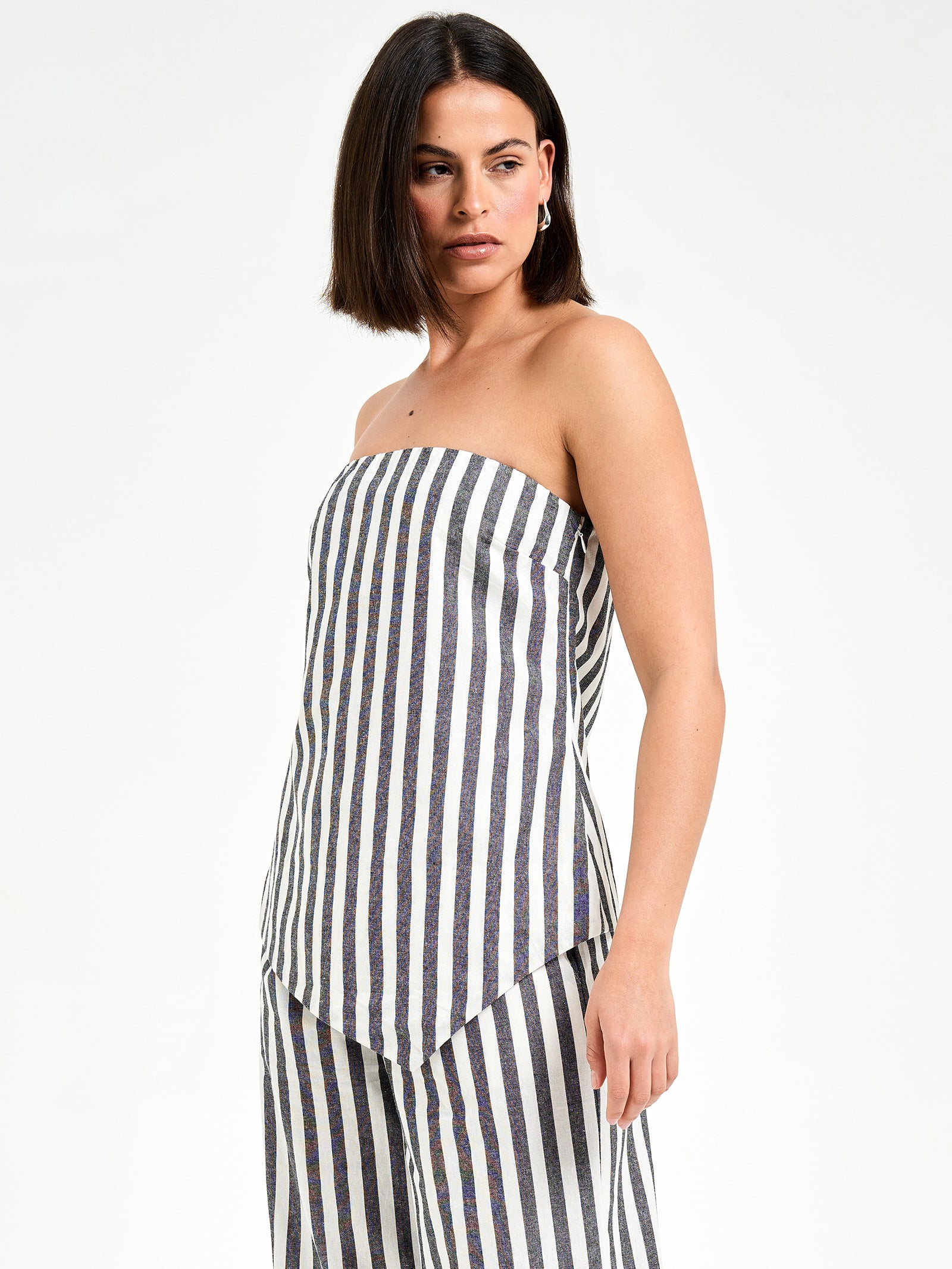 Felicity Asymmetrical Top in Hamptons Stripe