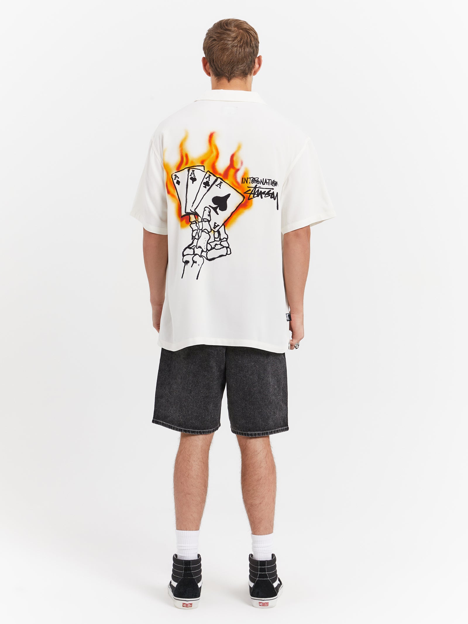 Flame Short Sleeve Shirt in White