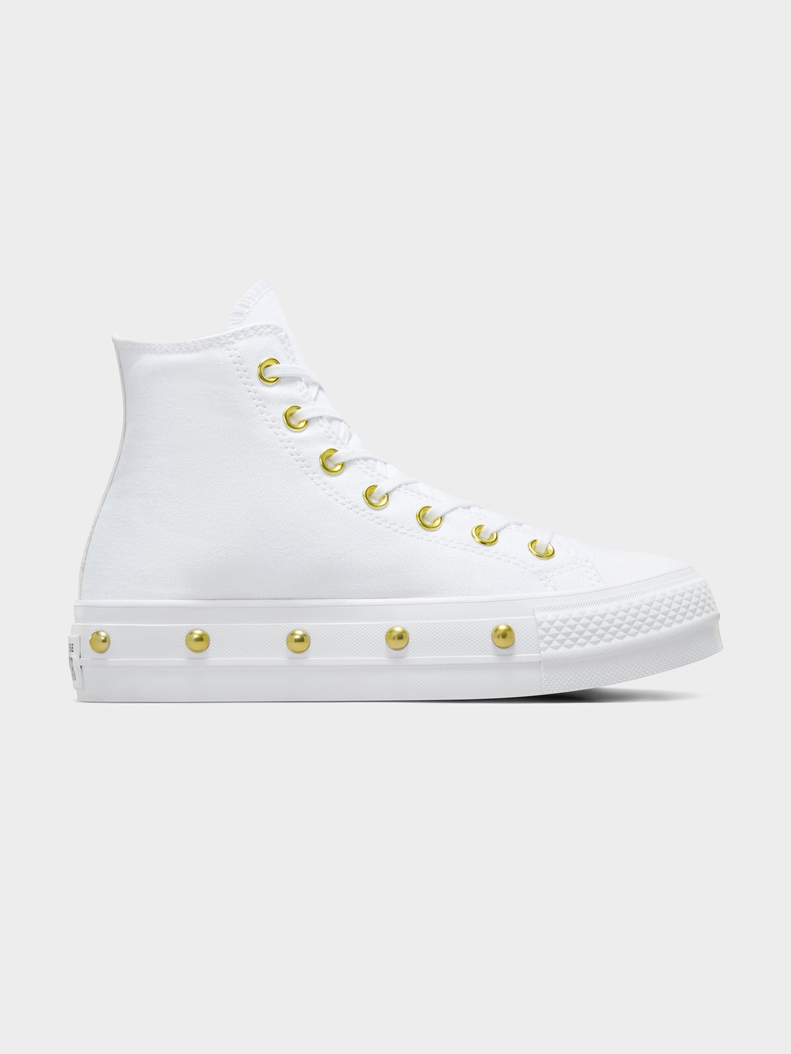 Womens Converse Chuck Taylor All Star Lift Platform Star Studded High Top White