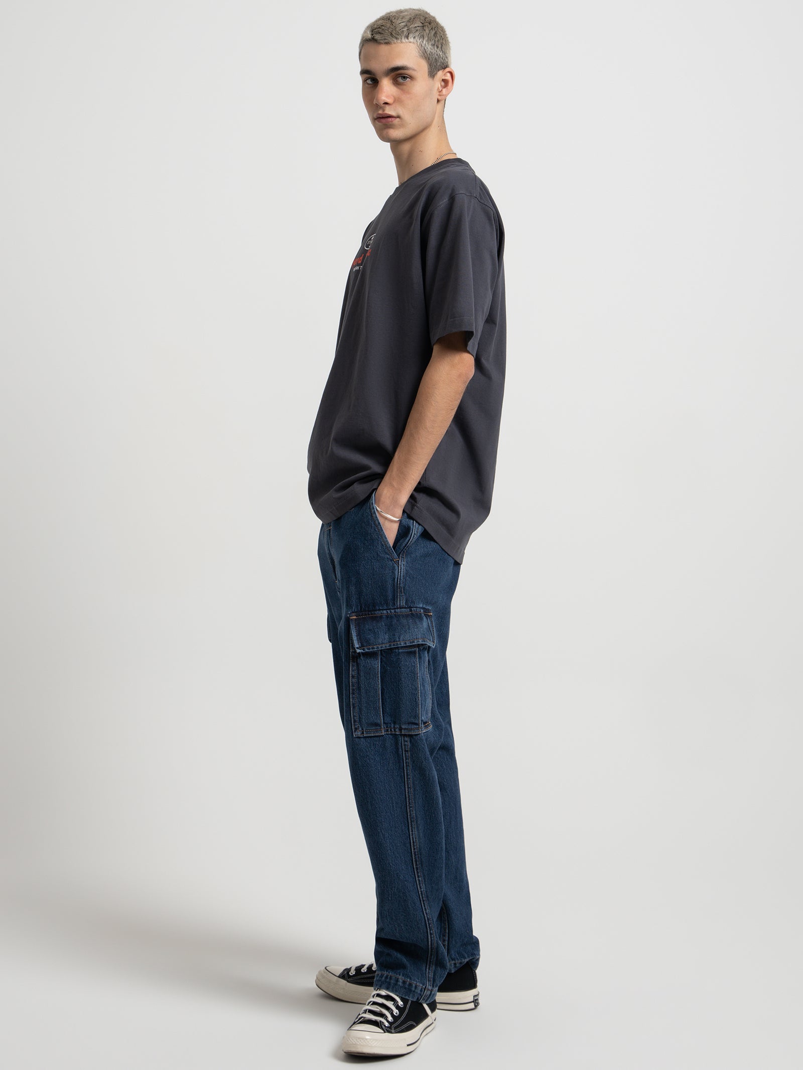 Hard Yakka Union Oversized Fit T-Shirt in Charcoal