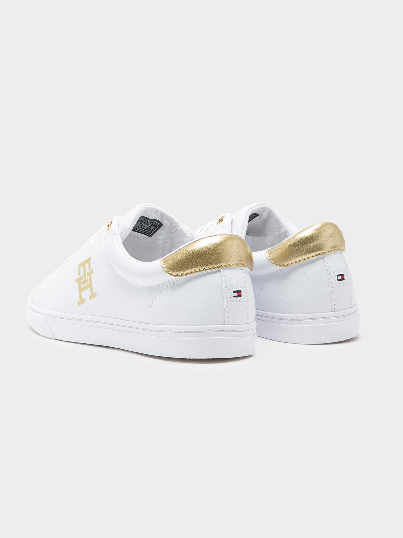 Womens Gold Crest Sneakers in White