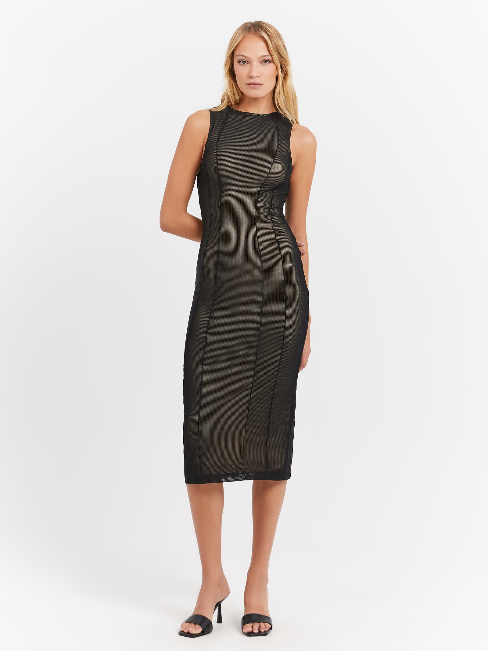 Cierra Mesh Dress in Black