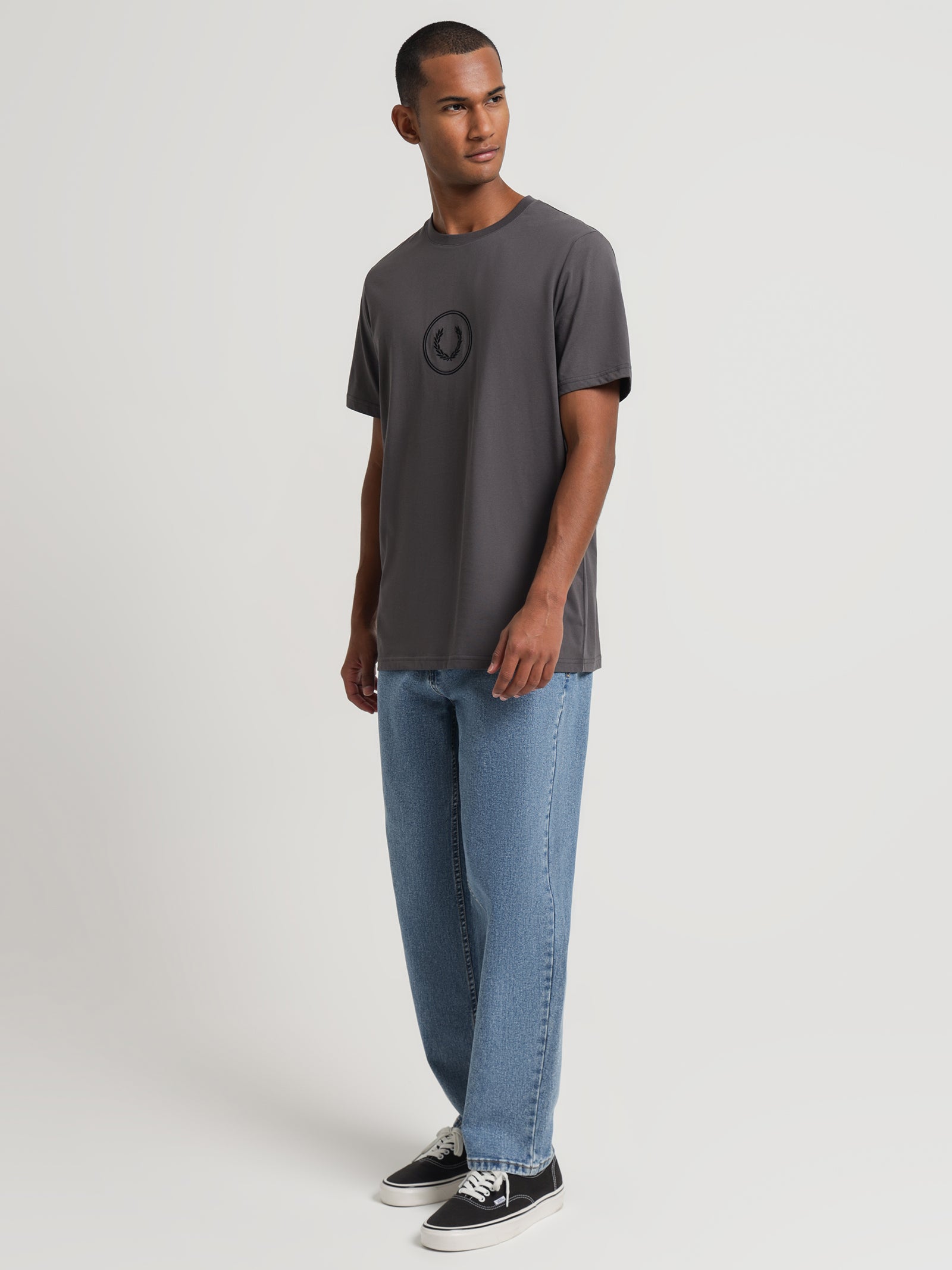 Circle Branding T-Shirt in Grey Gunmetal