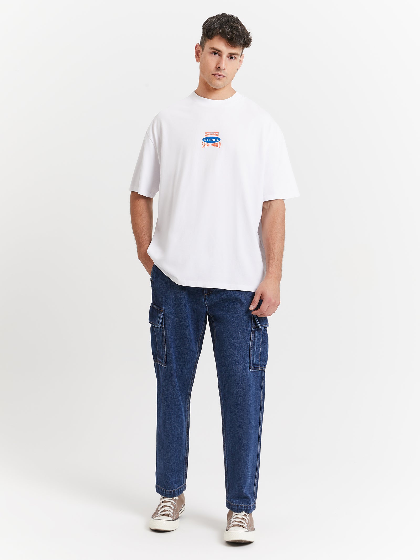 Spirit World Box Fit Oversize T-Shirt in White