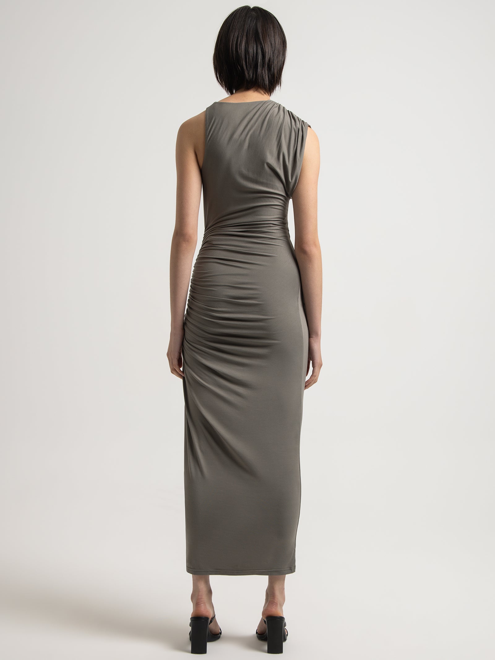 Cyndall Jersey Midi Dress in Sage