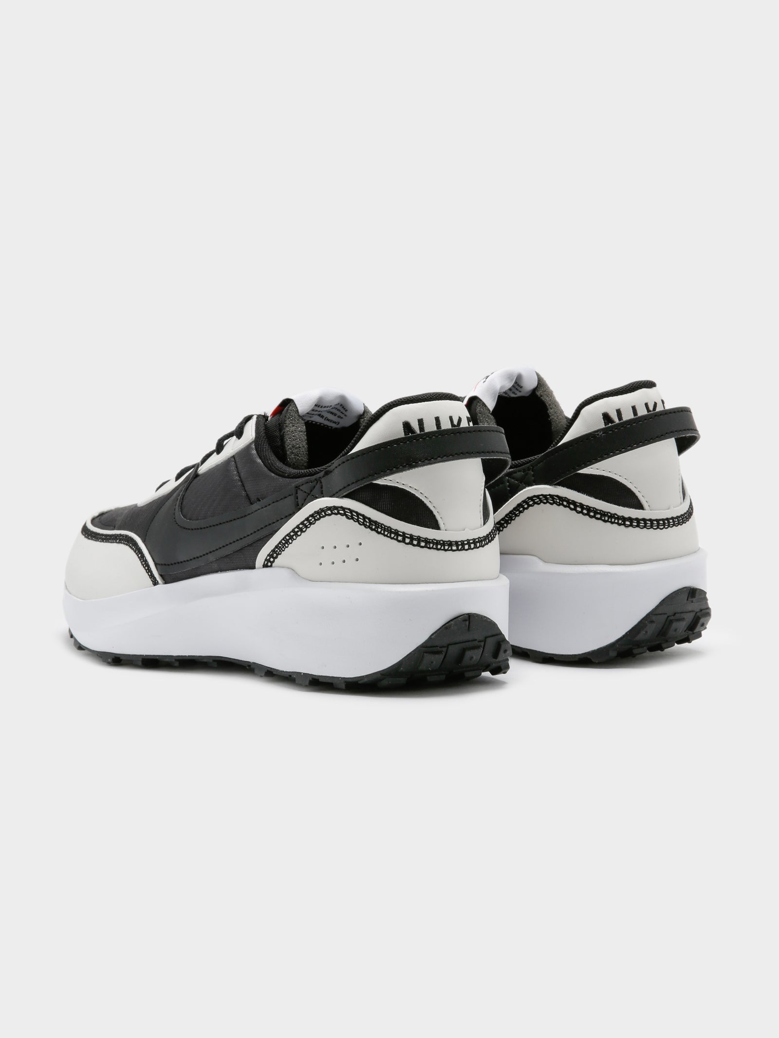 Mens Waffle Debut Sneakers in Black & White