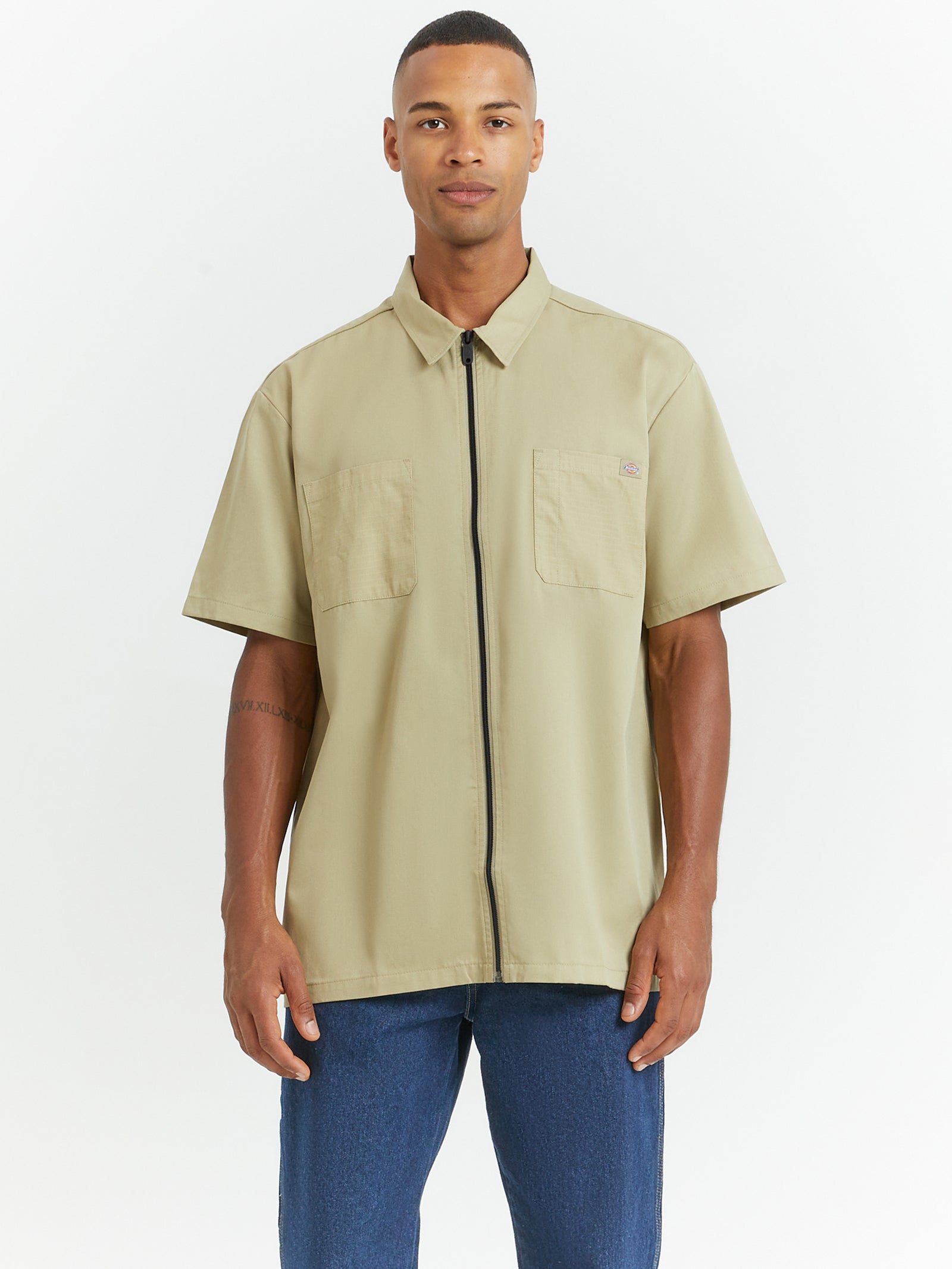 Short Sleeve Zip-Through Workshirt