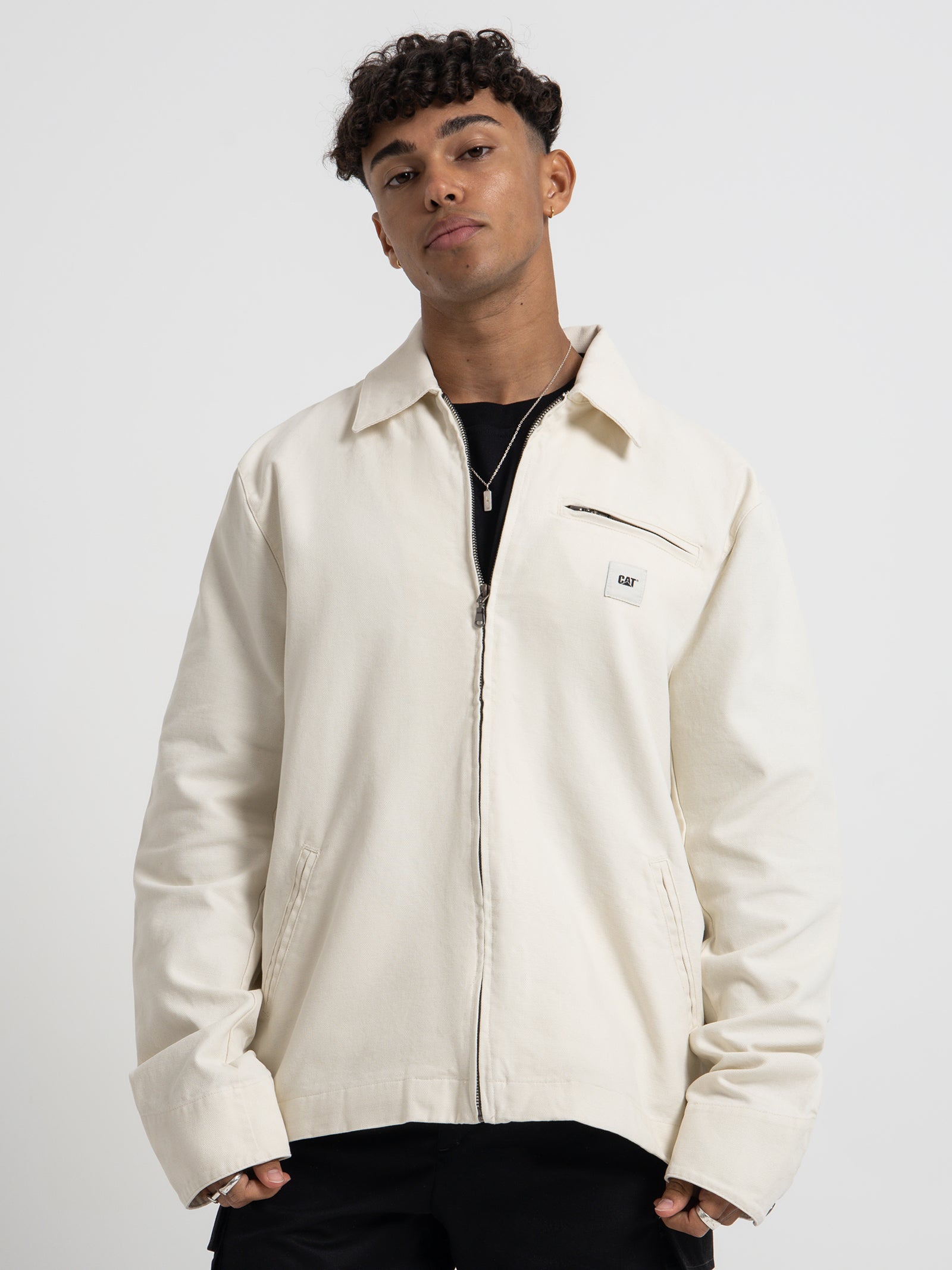 Workwear Stone Washed Peoria Jacket in Bone White