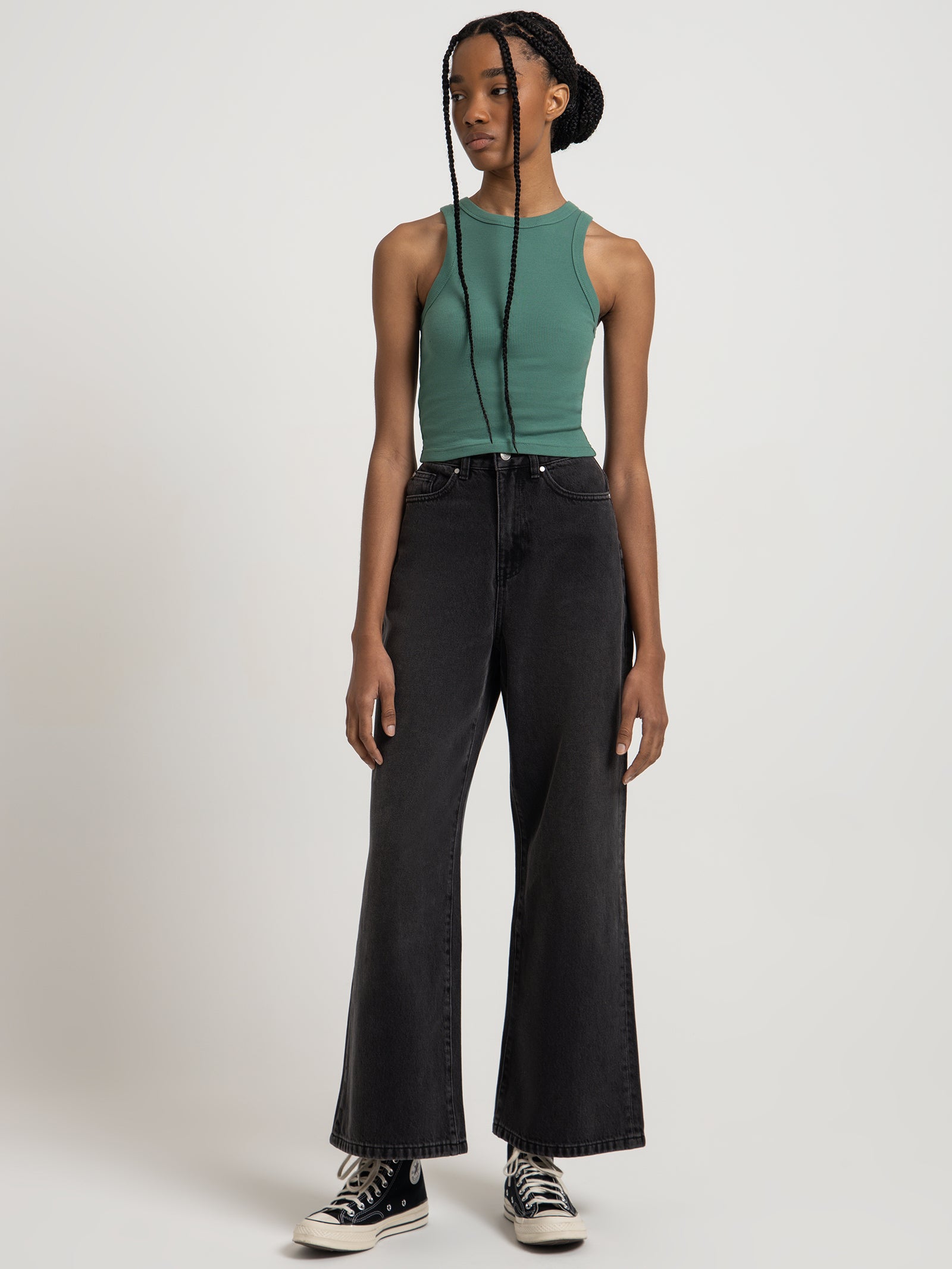 Jorja Wide Leg Jean in Nightshadow