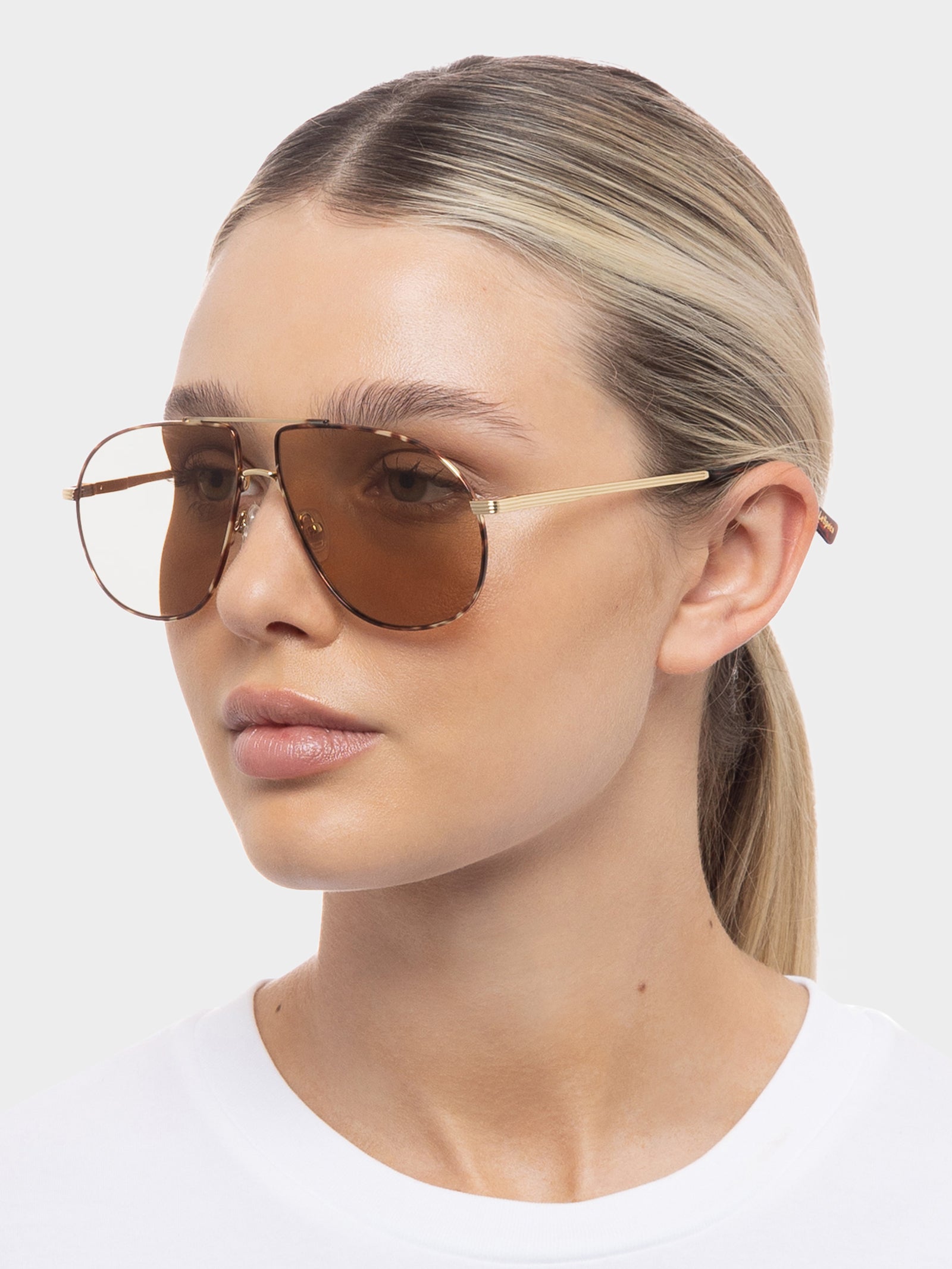 Schmaltzy Sunglasses in Gold Tortoise Light Brown Mono