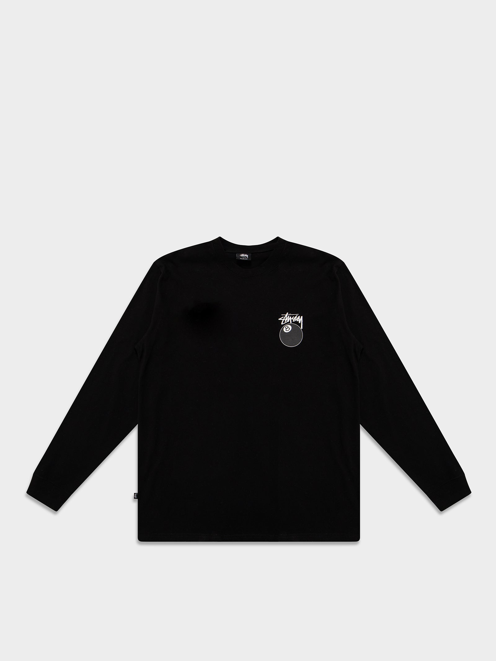 Solid 8 Ball Long Sleeve T-Shirt in Black