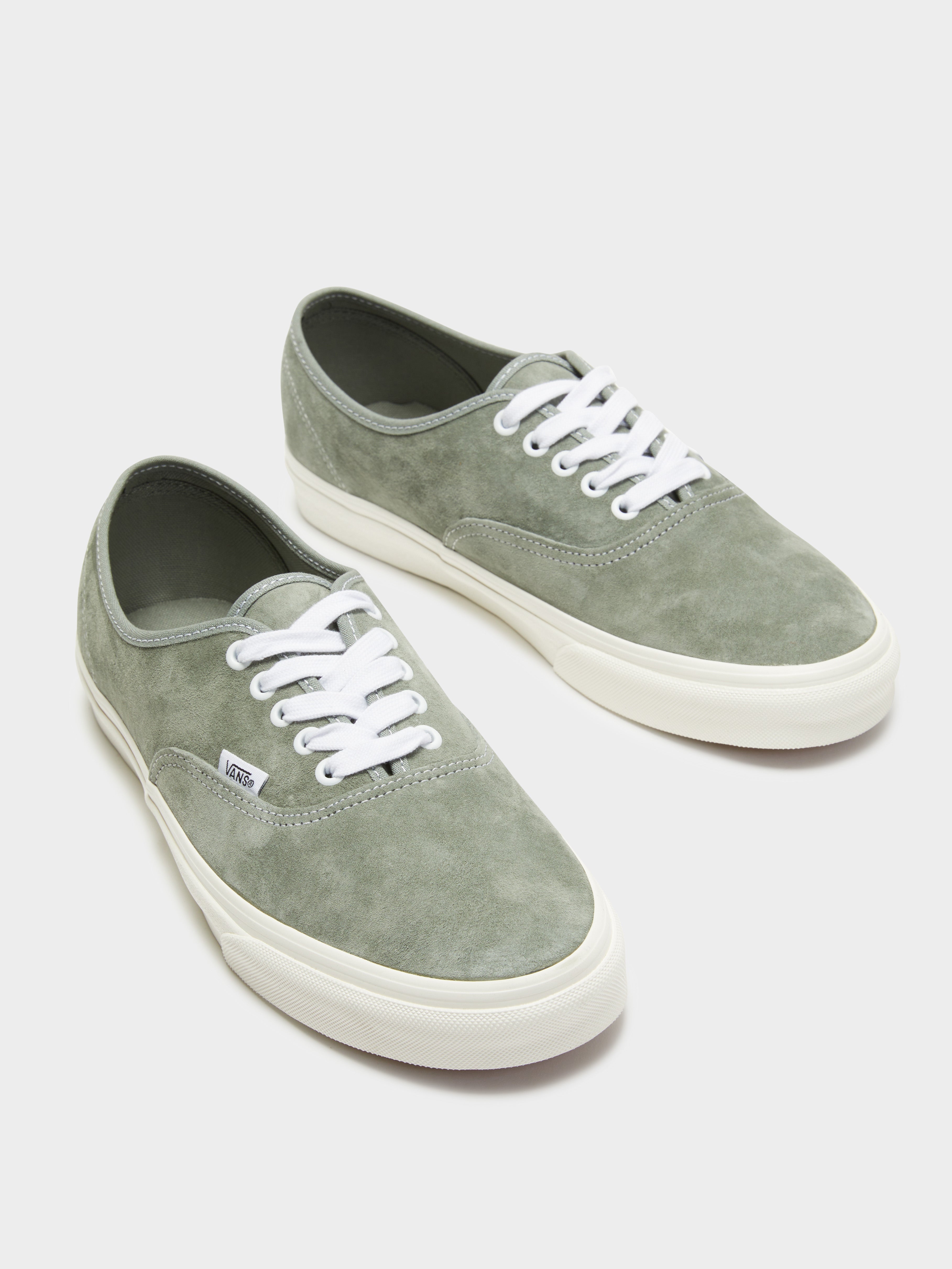 Unisex Authentic Pig Suede Sneakers in Green Suede Shadow