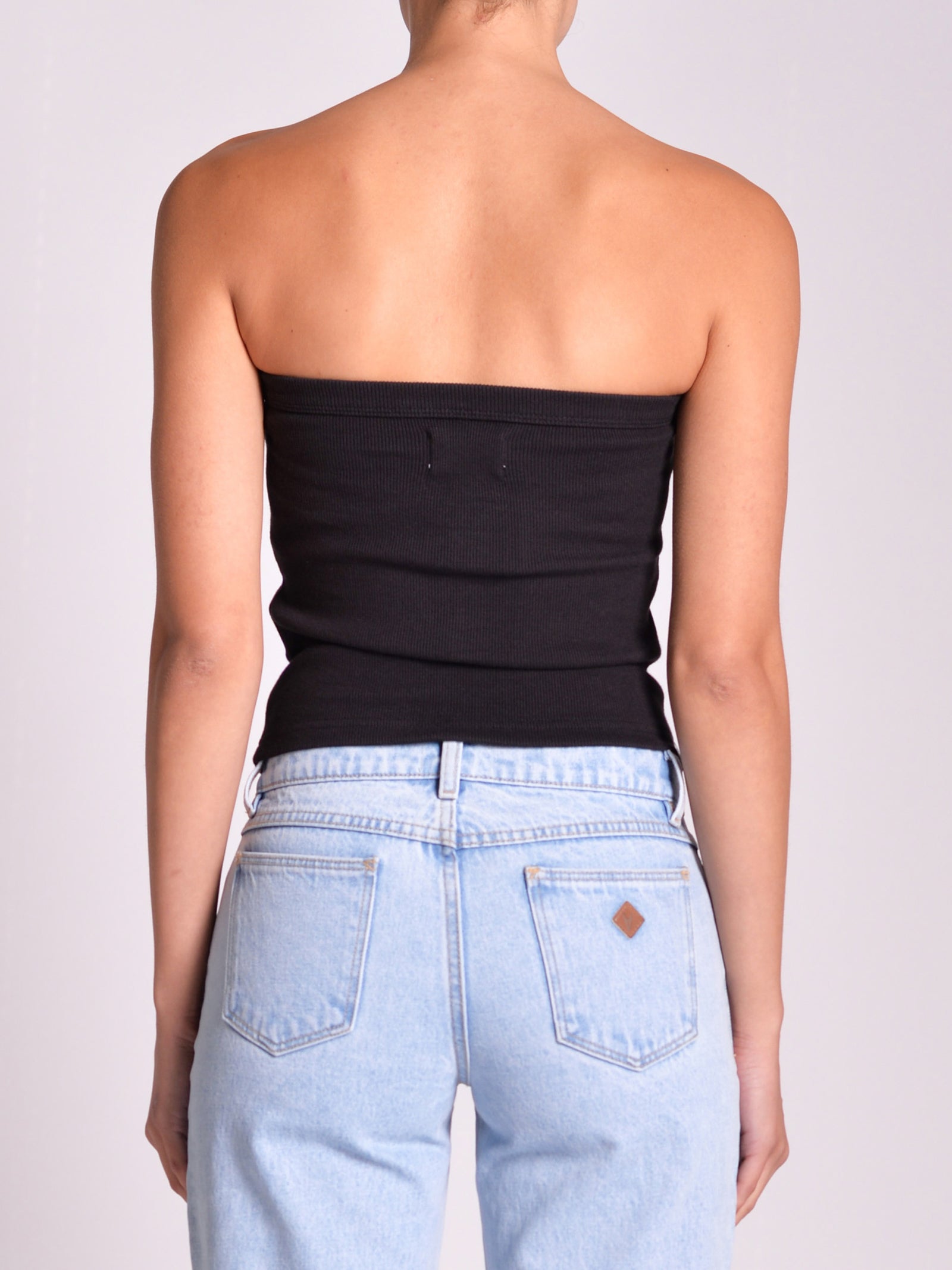 Heather Long Line Beandeau in Black