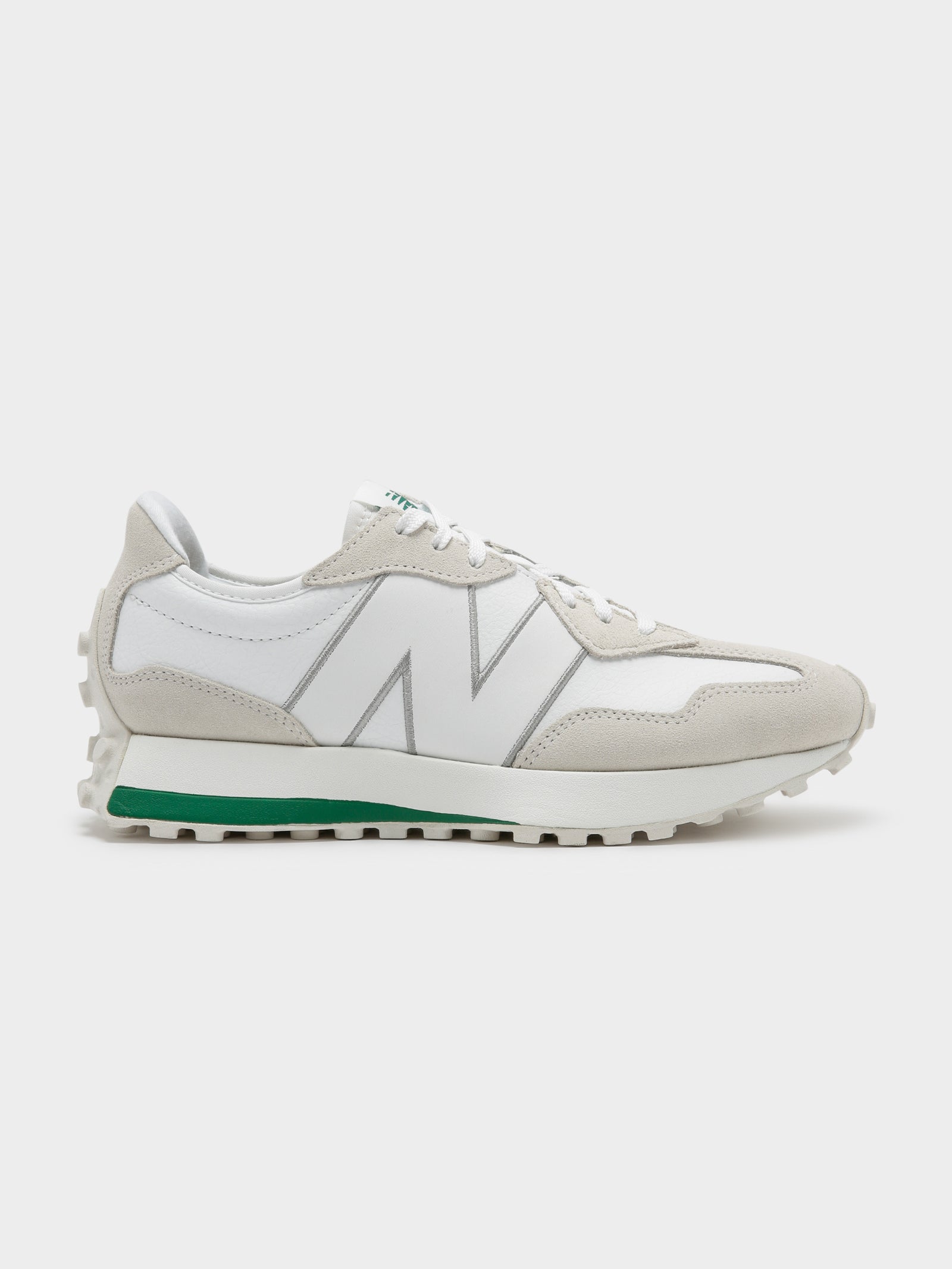 Unisex 327 Sneakers in White & Green