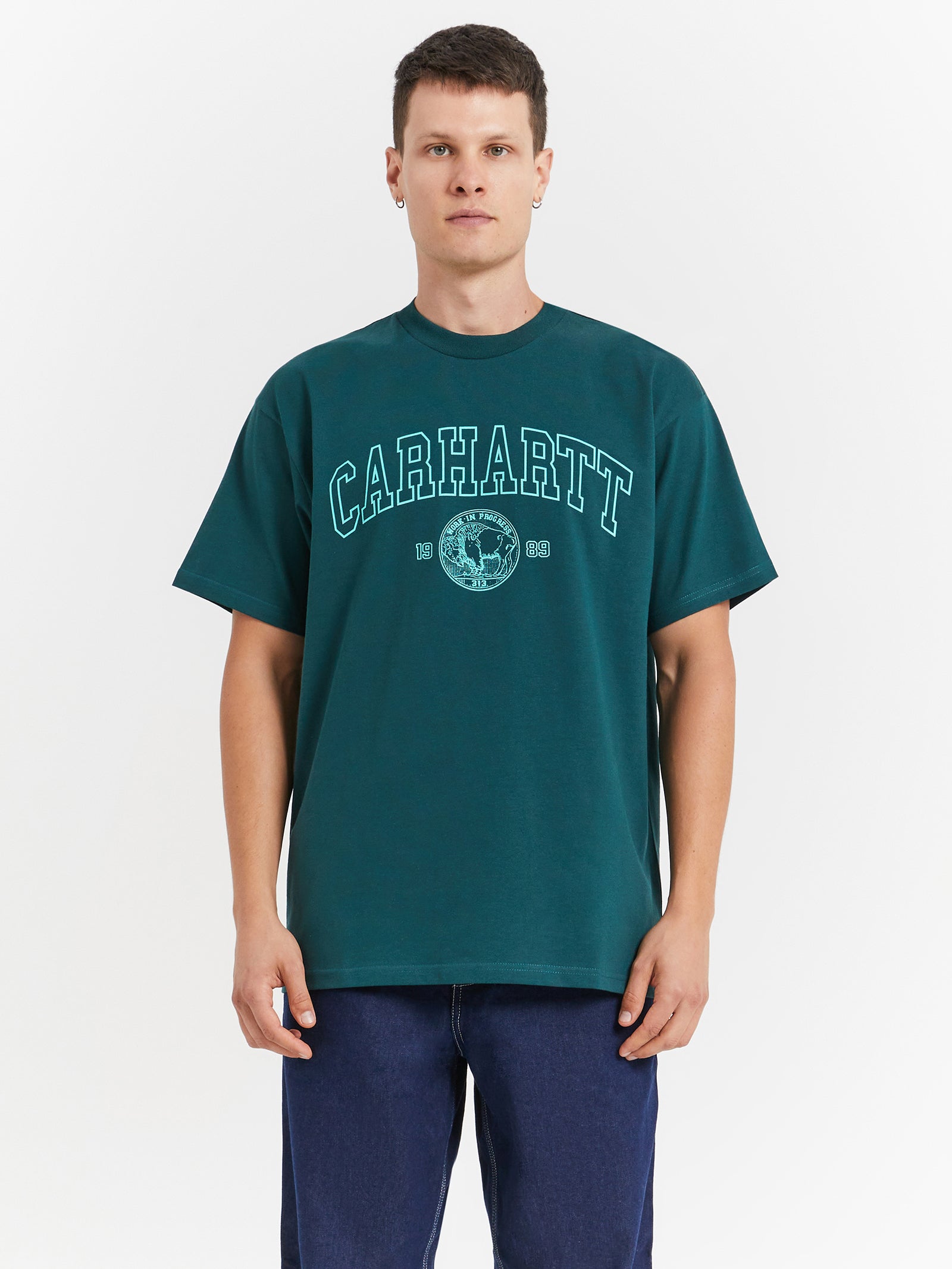 S/S Coin T-Shirt in Botanic Green & Aqua